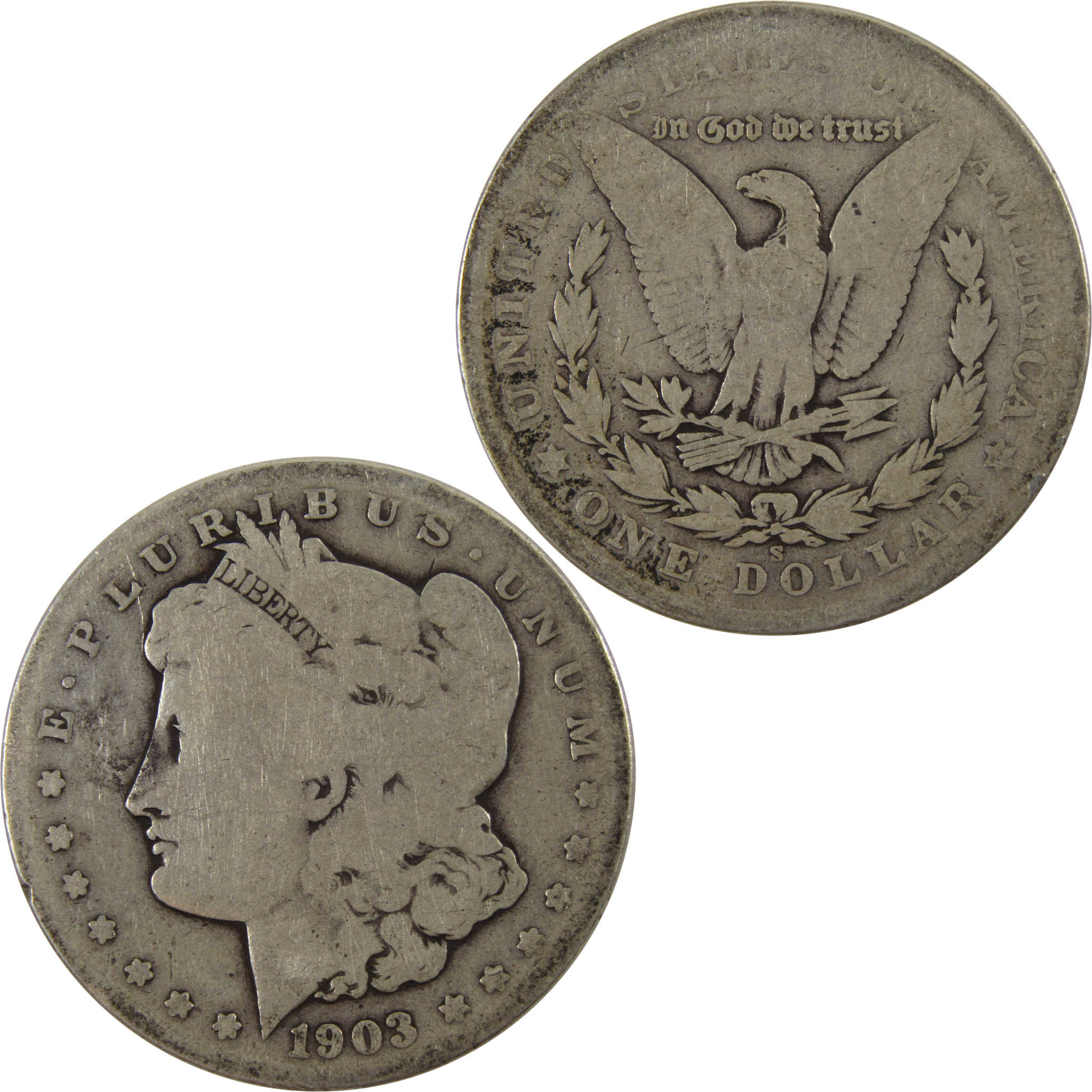 1903 S Morgan Dollar AG About Good 90% Silver $1 Coin SKU:I9886 - Morgan coin - Morgan silver dollar - Morgan silver dollar for sale - Profile Coins & Collectibles