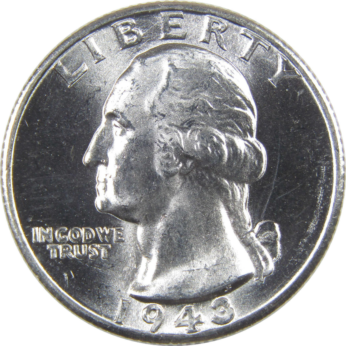 1943 D Washington Silver Quarter Uncirculated Mint State 25c Coin