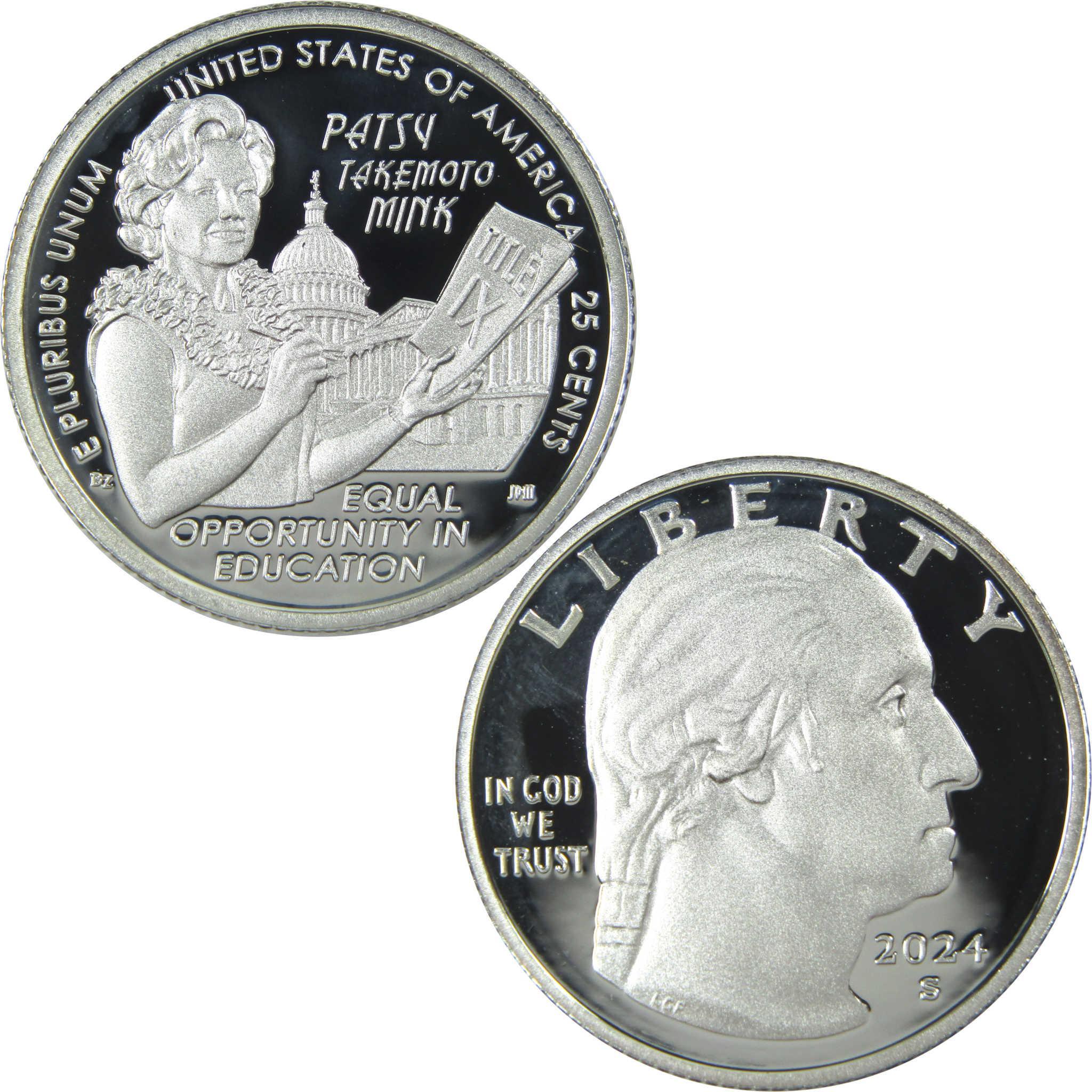 2024 S Patsy Takemoto Mink American Women Silver Quarter Proof Coin