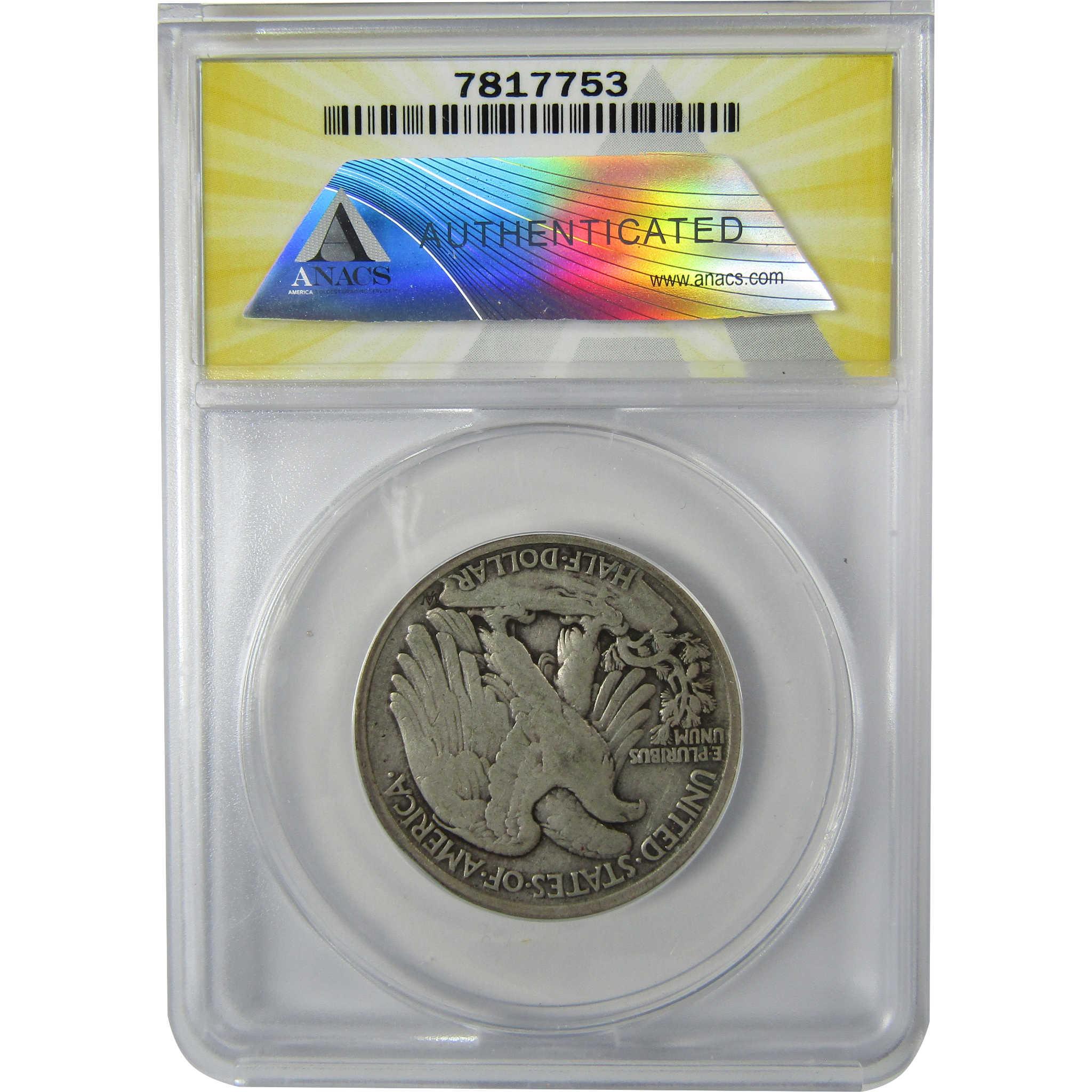 1917 D Obverse Liberty Walking Silver Half Dollar F 15 ANACS SKU:CP772