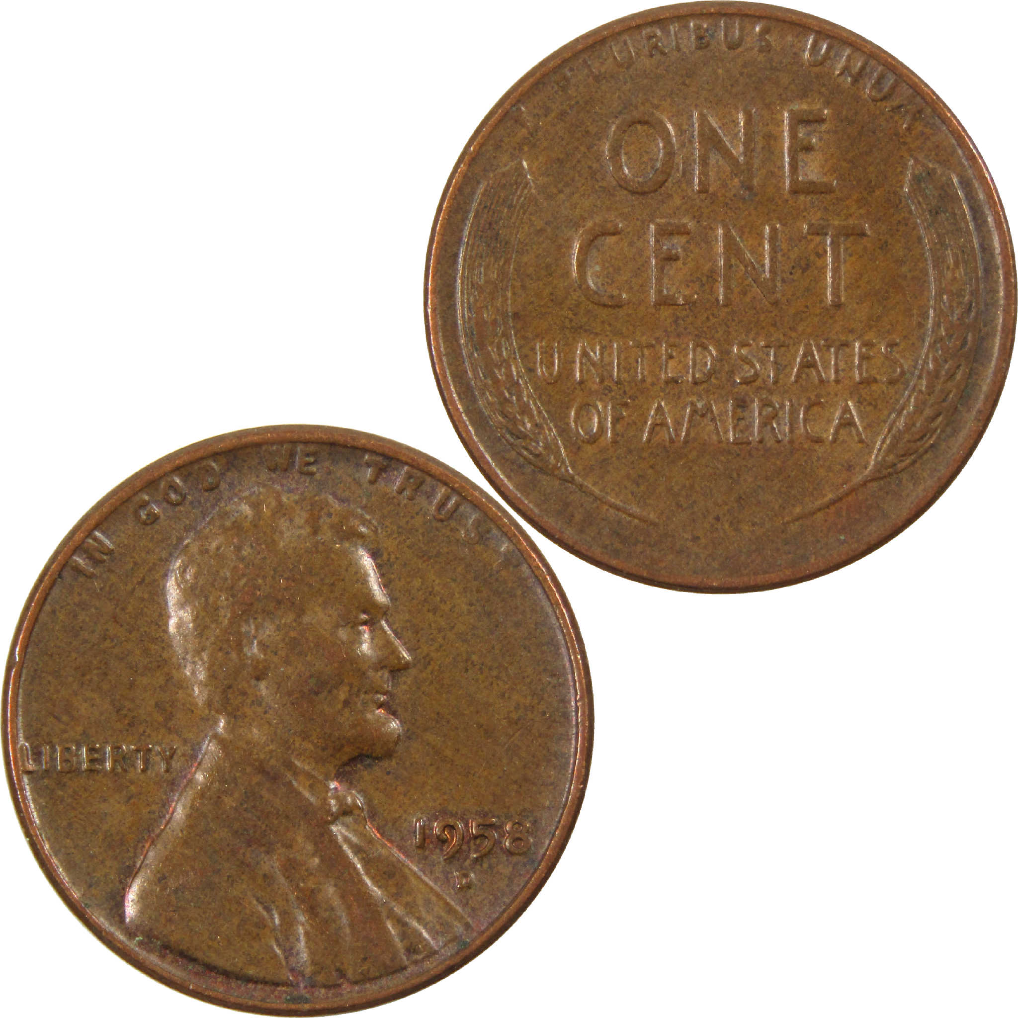 1958 D Lincoln Wheat Cent Circulated Penny 1c Coin Collectible