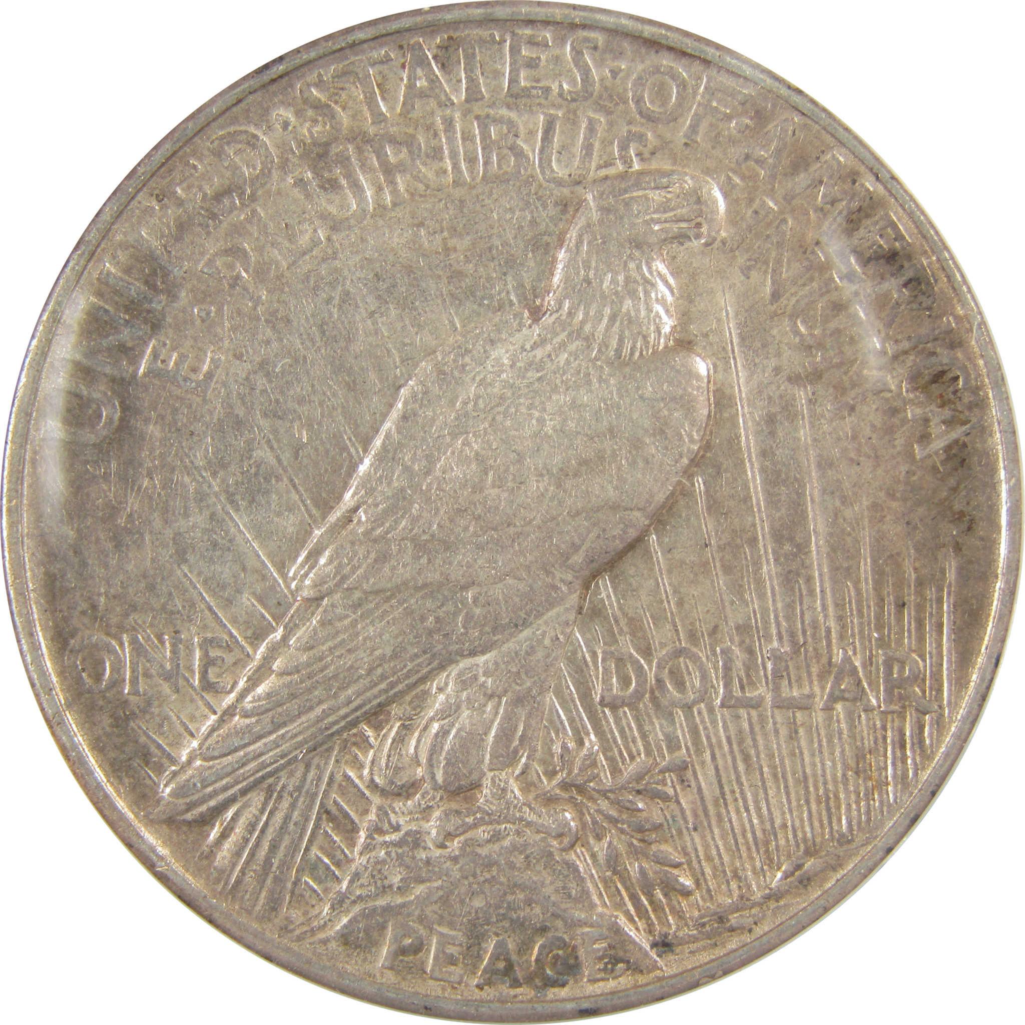 1921 High Relief Peace Dollar AU 53 Details ANACS Silver SKU:I21389