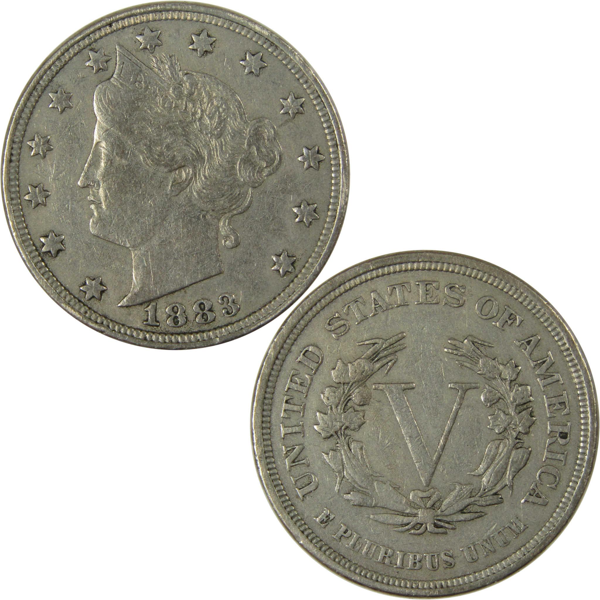 1883 No Cents Liberty Head V Nickel VF Very Fine 5c Coin SKU:I26511