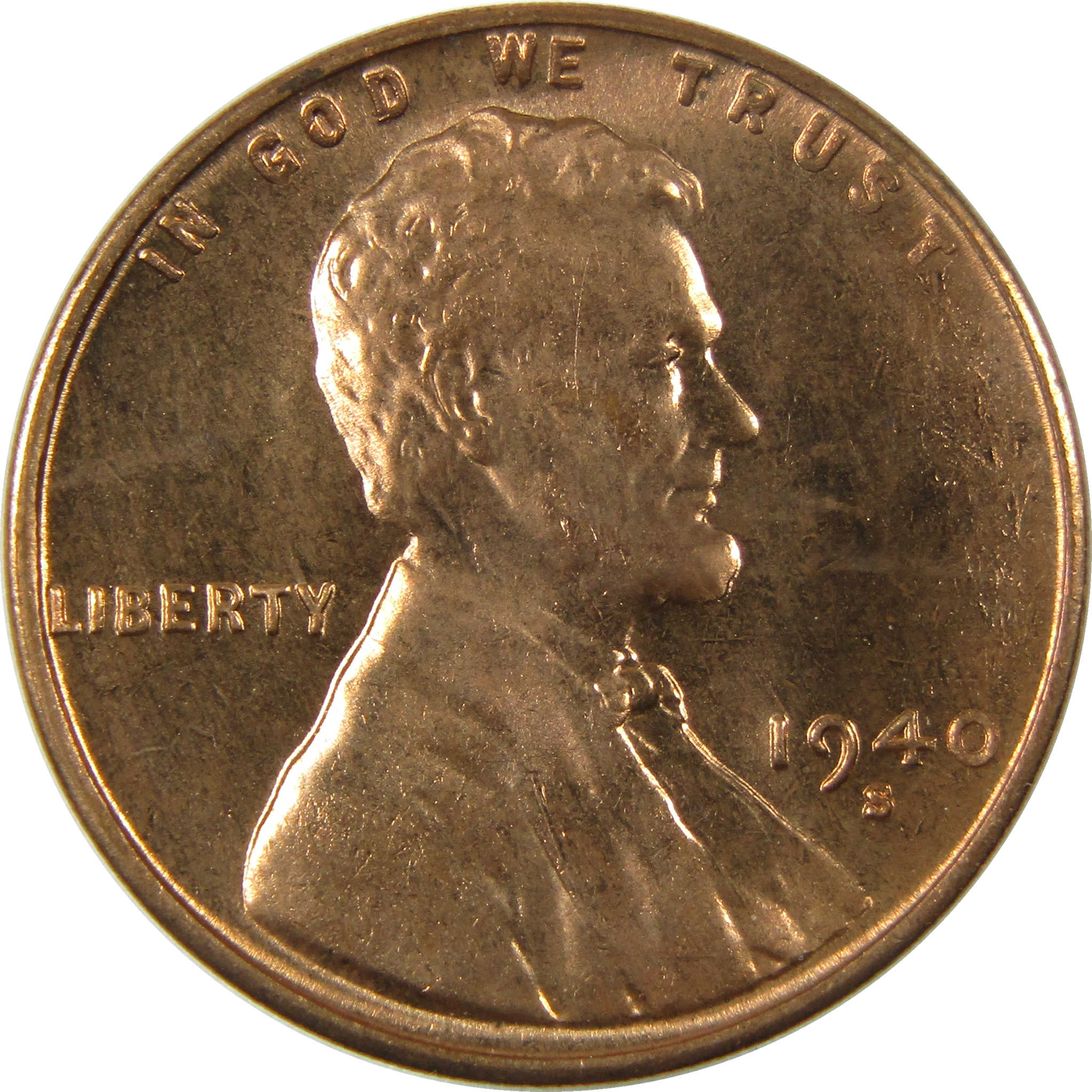 1940 S Lincoln Wheat Cent Uncirculated Mint State Penny 1c Coin