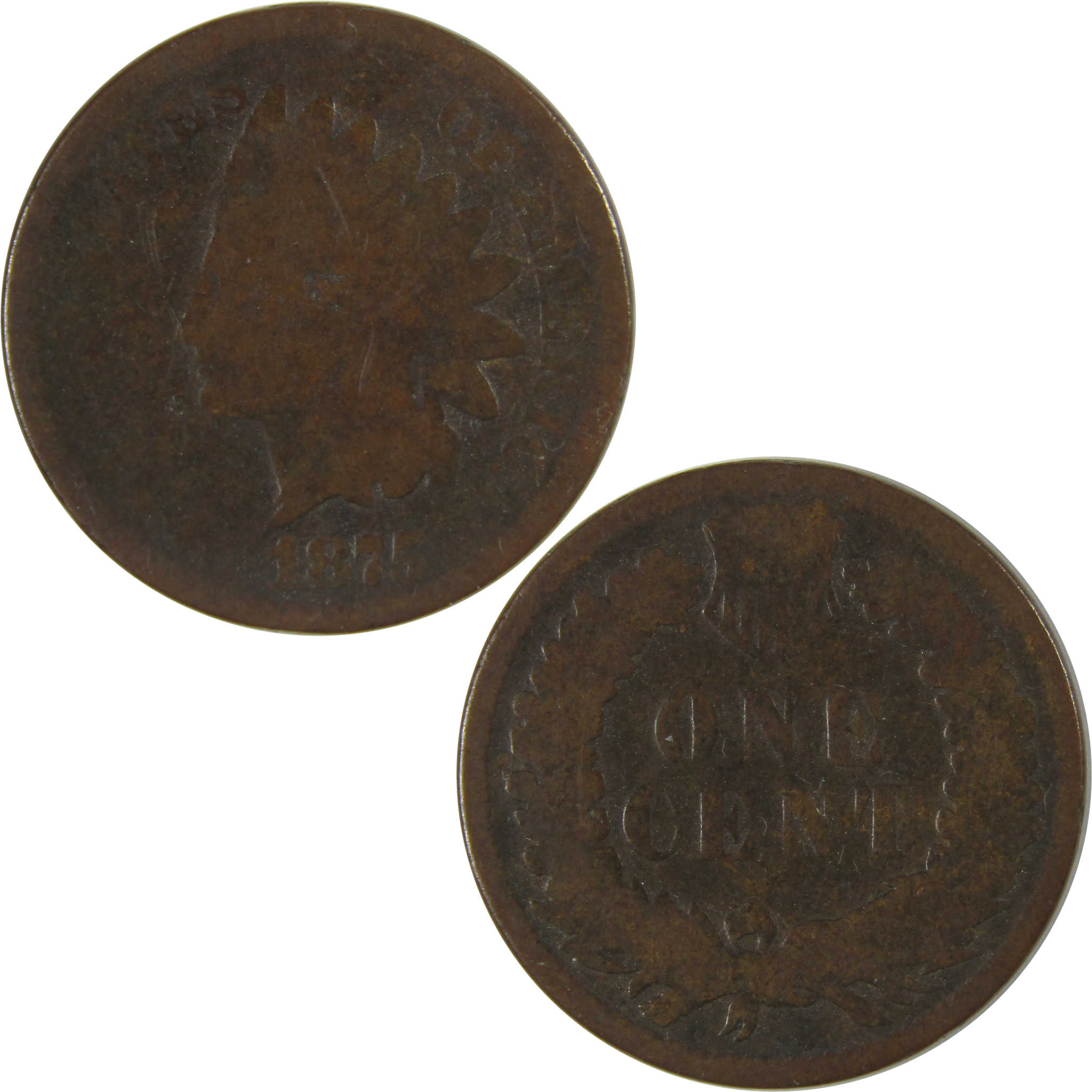 1875 Indian Head Cent AG About Good Penny 1c Coin SKU:I22742