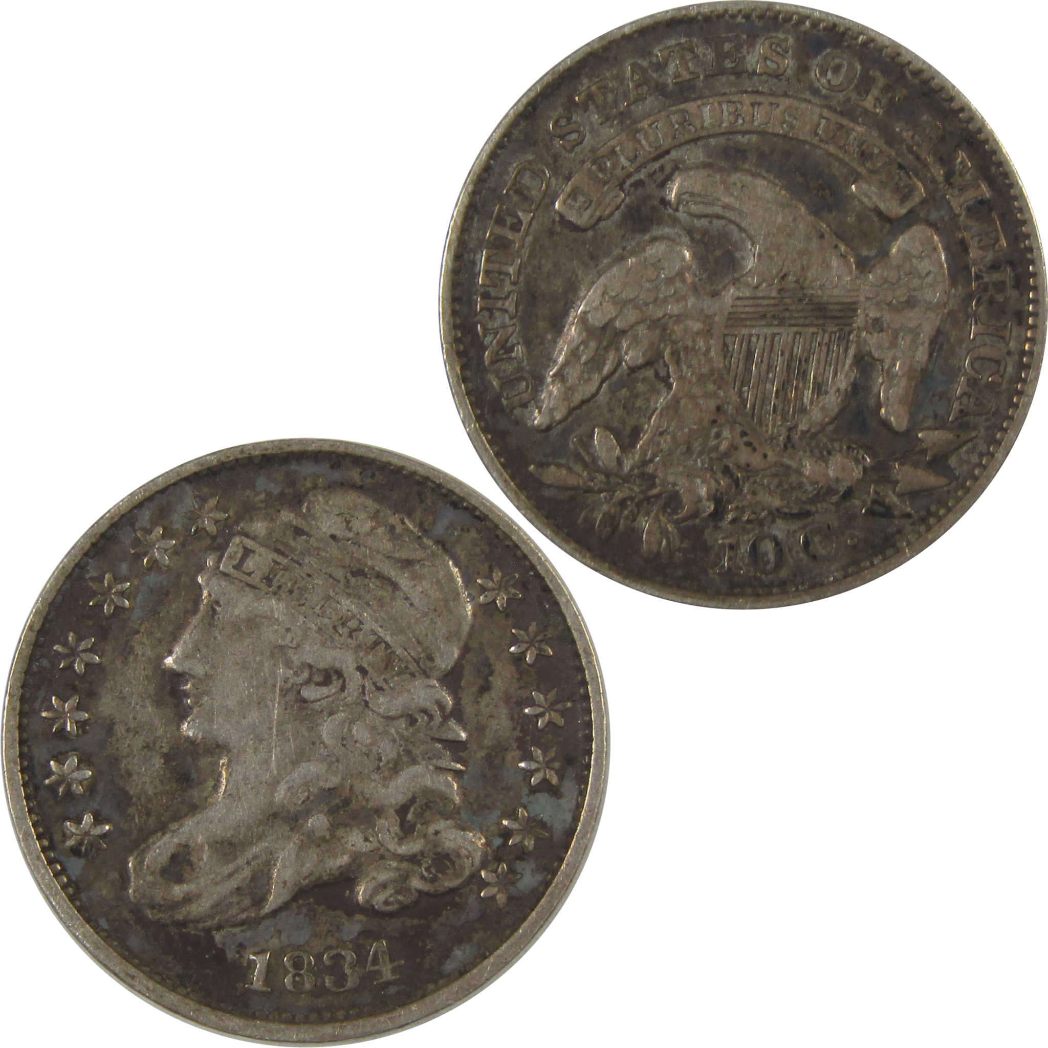 1834 Small 4 Capped Bust Dime VF Very Fine Silver 10c Coin SKU:CPC0953