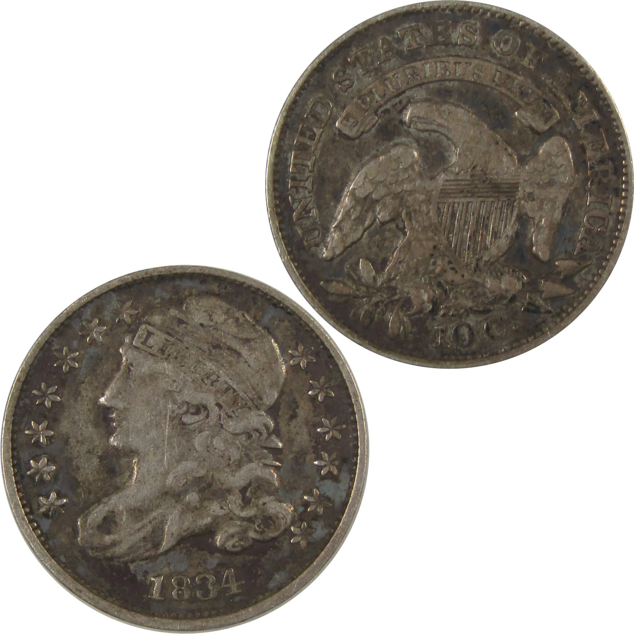 1834 Small 4 Capped Bust Dime VF Very Fine Silver 10c Coin SKU:CPC0953