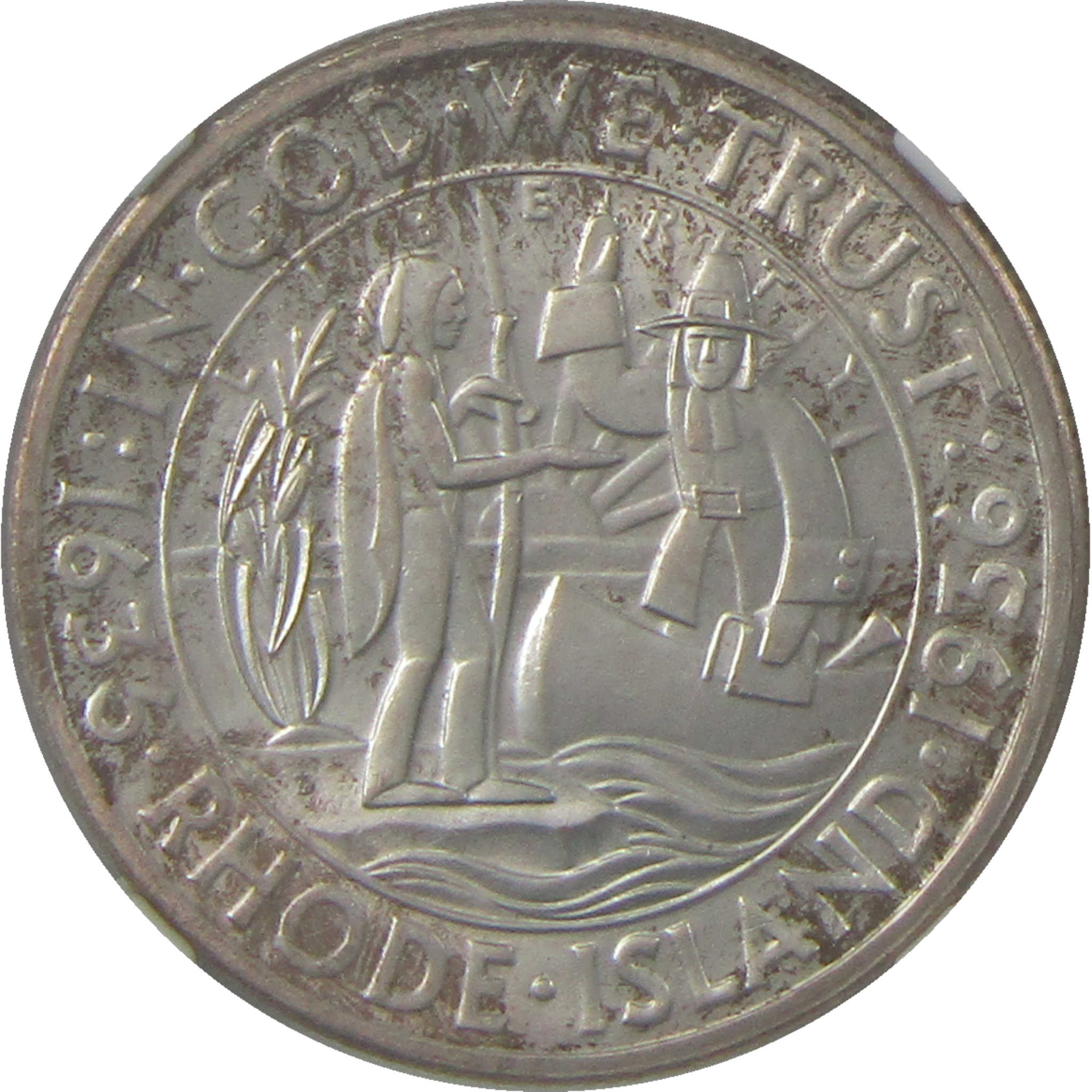 1936 D Providence Rhode Island Commemorative Silver 50c MS 64 NGC