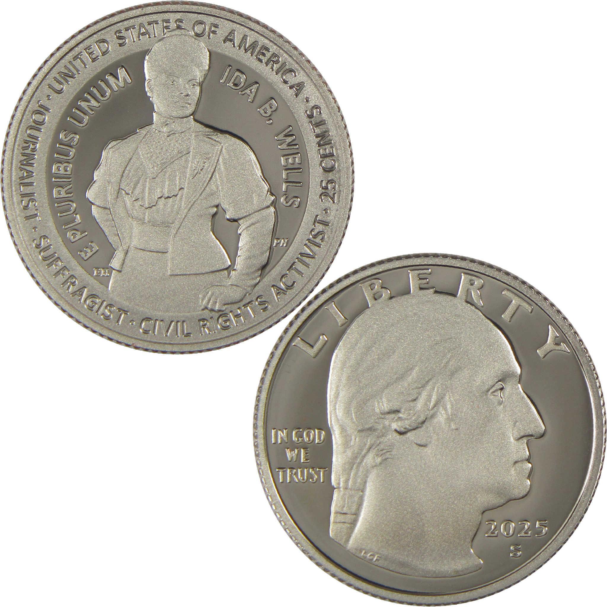 2025 S Ida B. Wells American Women Quarter Clad Proof 25c Coin