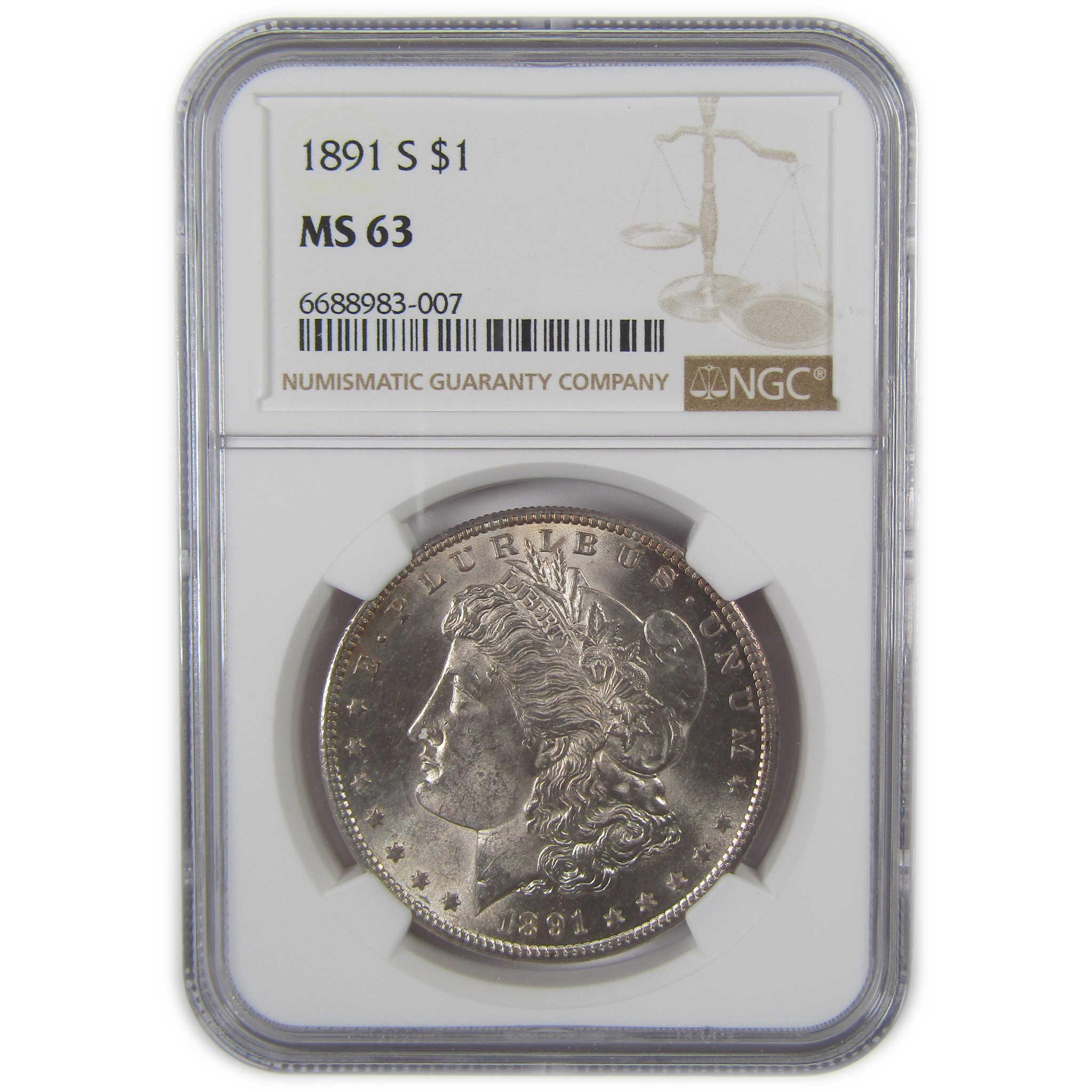 1891 S Morgan Dollar MS 63 NGC Silver Uncirculated $1 Coin SKU:I23419 - Morgan coin - Morgan silver dollar - Morgan silver dollar for sale - Profile Coins & Collectibles