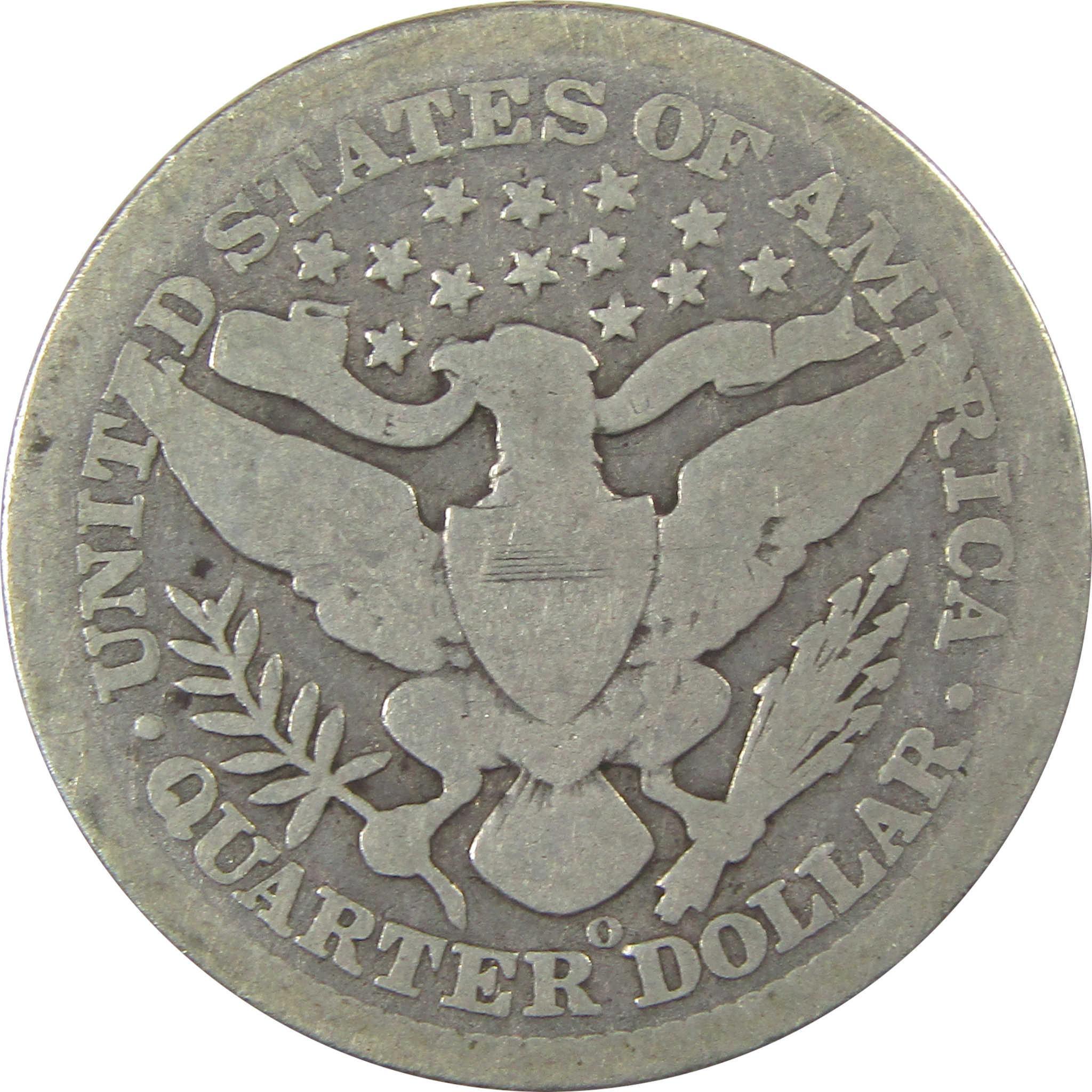 1896 O Barber Quarter AG About Good Silver 25c Coin SKU:I21871