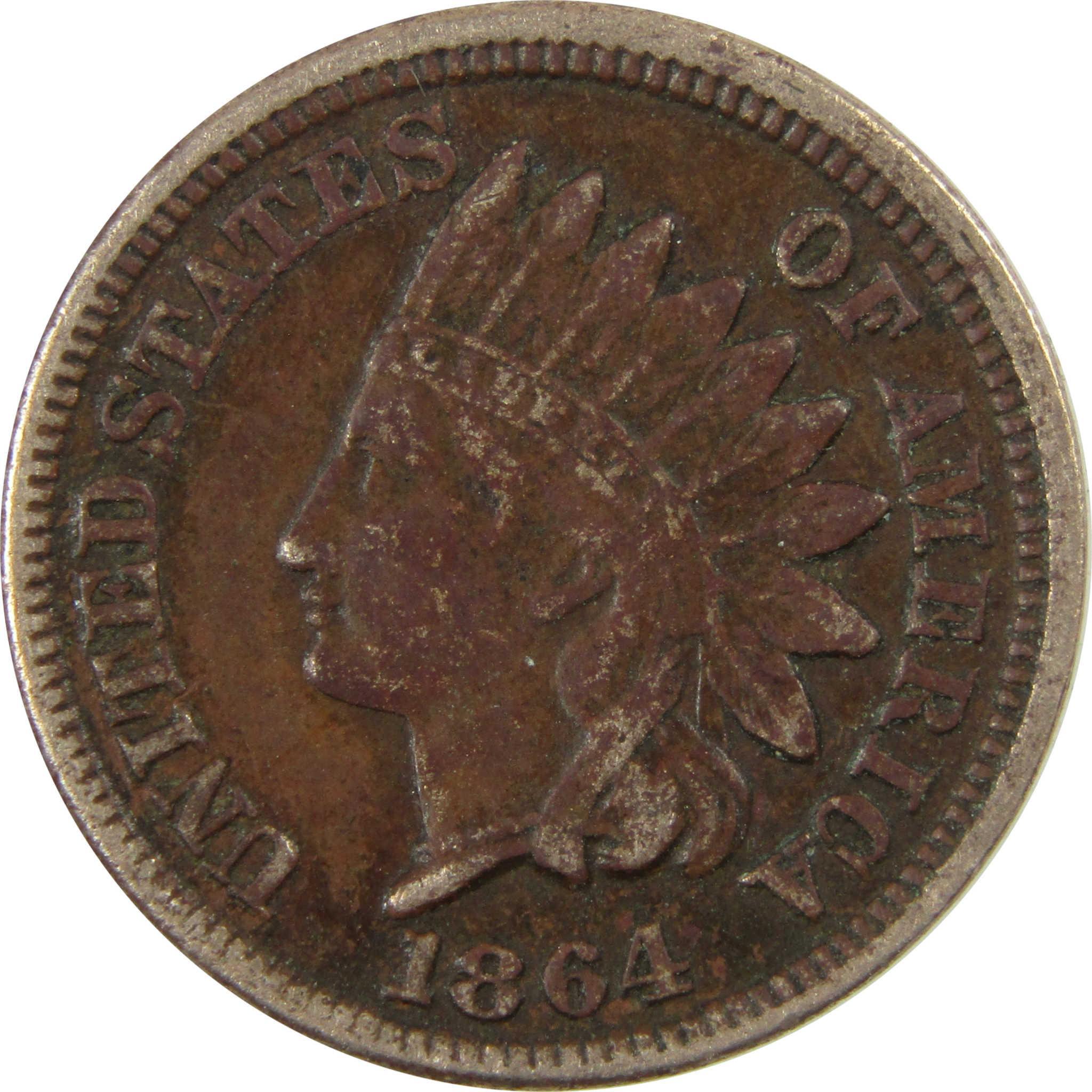 1864 Indian Head Copper-Nickel Cent VF Very Fine Details SKU:CP1148