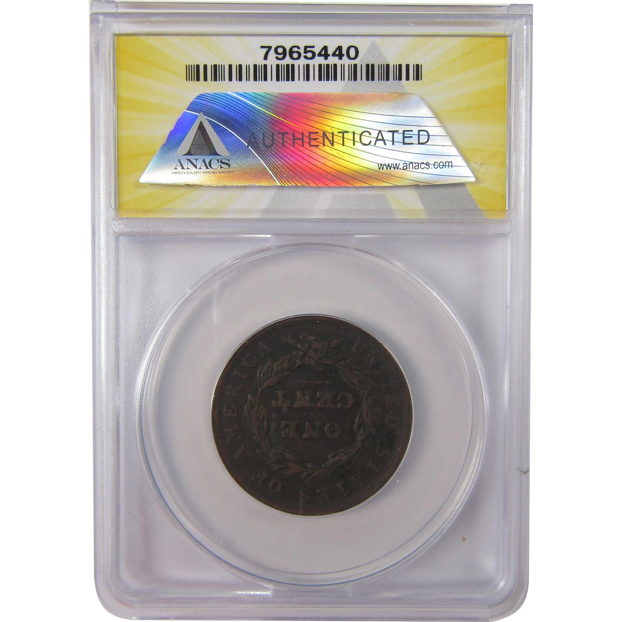 1837 Head of 1838 Beaded Cord Coronet Head Cent EF 40 ANACS SKU:I25620