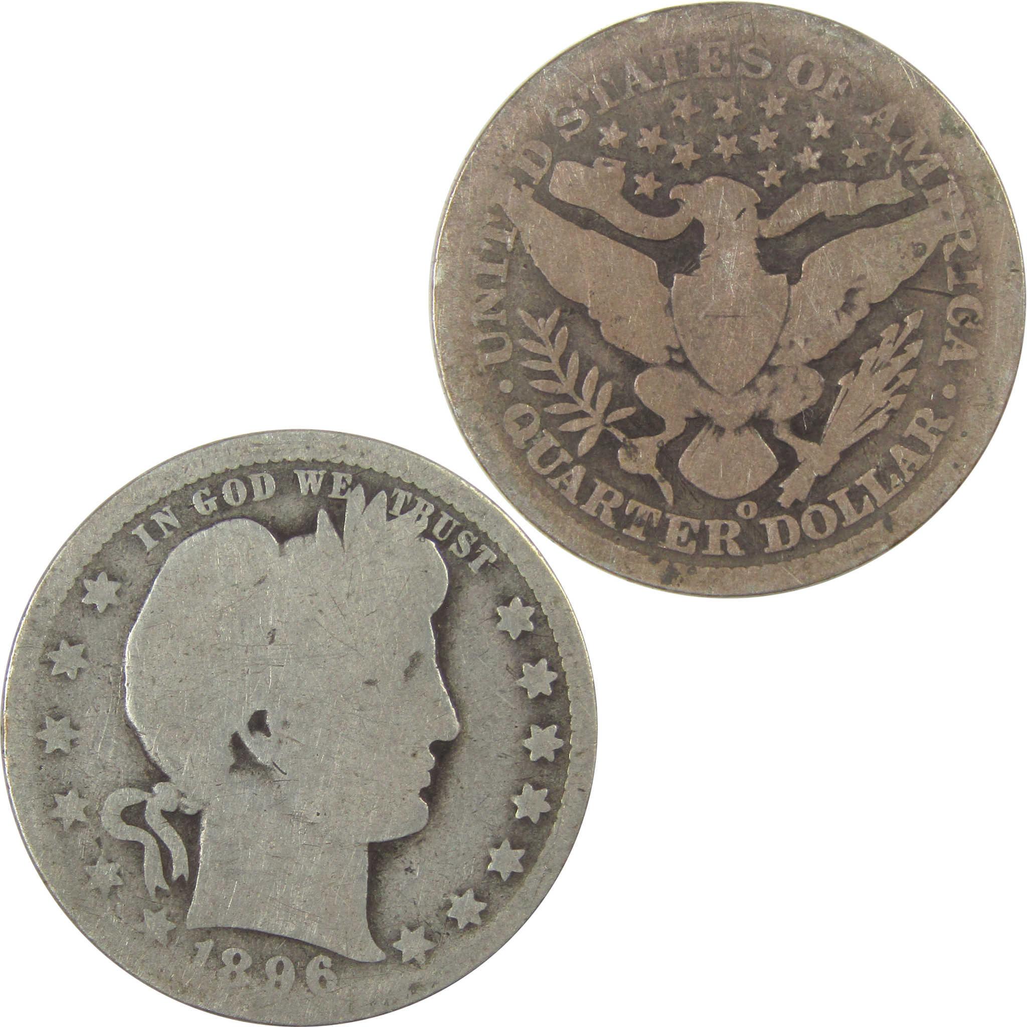 1896 O Barber Quarter AG About Good Silver 25c Coin SKU:I21877
