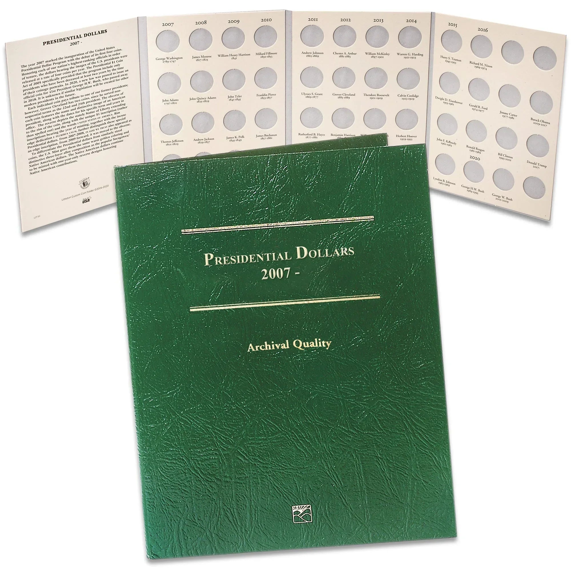 2007-2016 U.S. Presidential Dollar Custom Folder Littleton Coin
