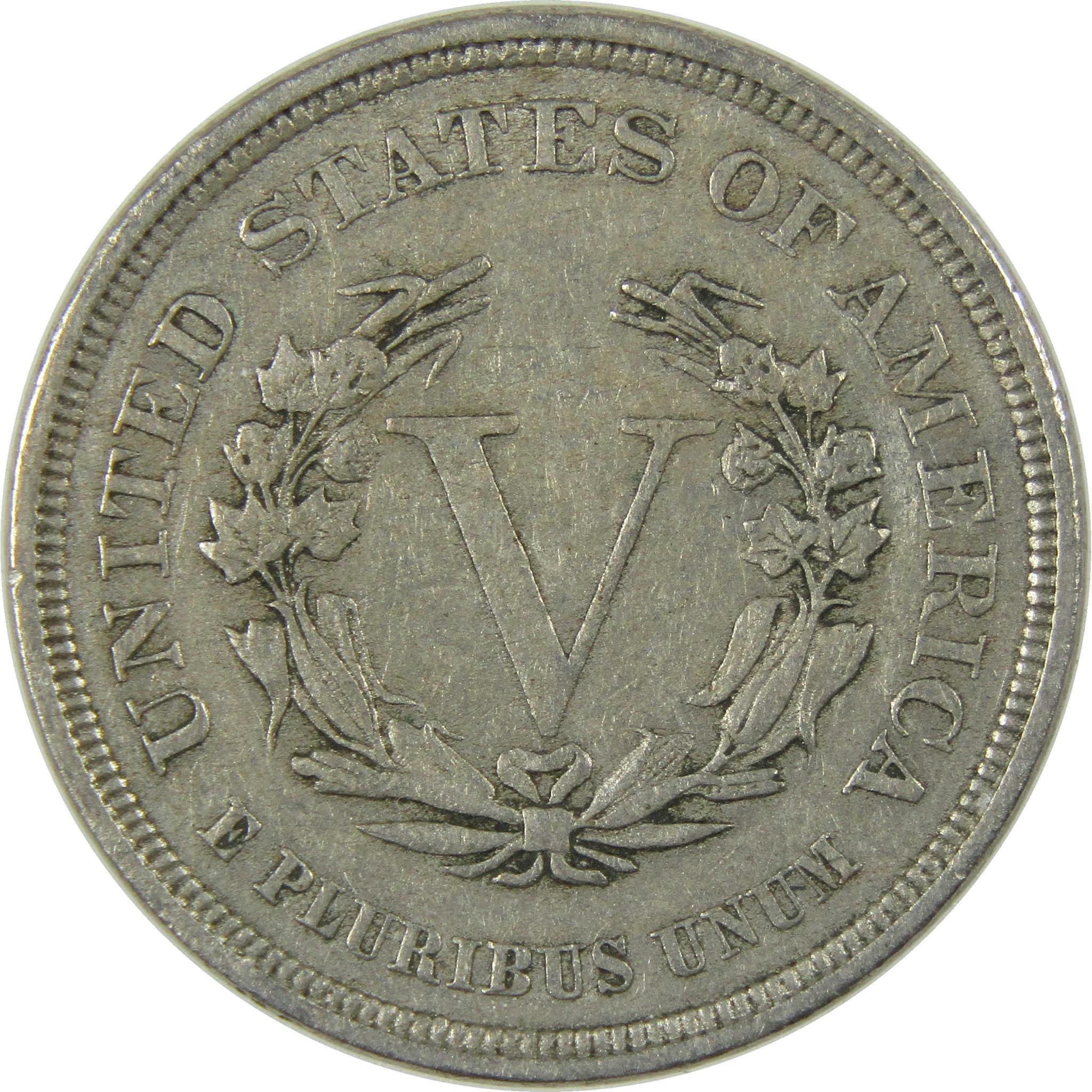 1883 No Cents Liberty Head V Nickel VF Very Fine 5c Coin SKU:I27243