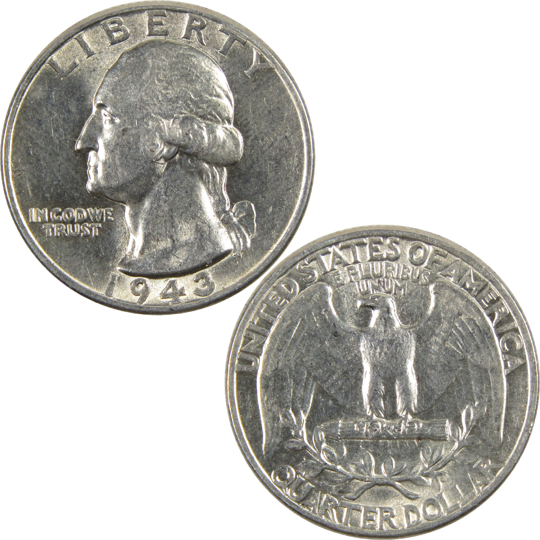 1943 Washington Quarter AU About Uncirculated Silver 25c Coin