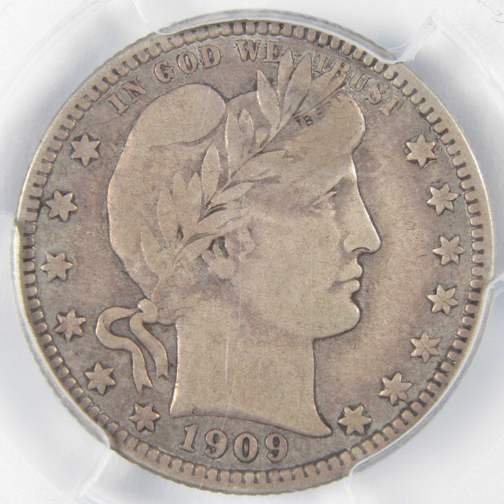1909 O Barber Silver Quarter VF 25 PCGS CAC 25c Coin Collectible