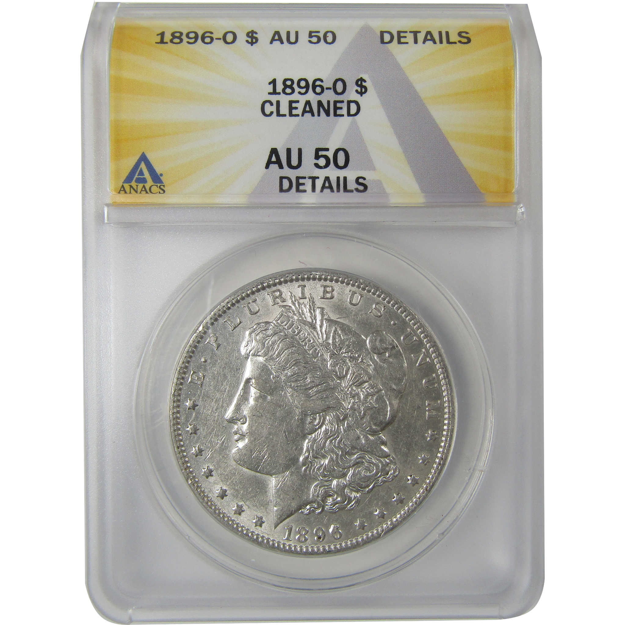 1896 O Morgan Dollar AU 50 Details ANACS Silver $1 Coin SKU:I18955 - Morgan coin - Morgan silver dollar - Morgan silver dollar for sale - Profile Coins & Collectibles