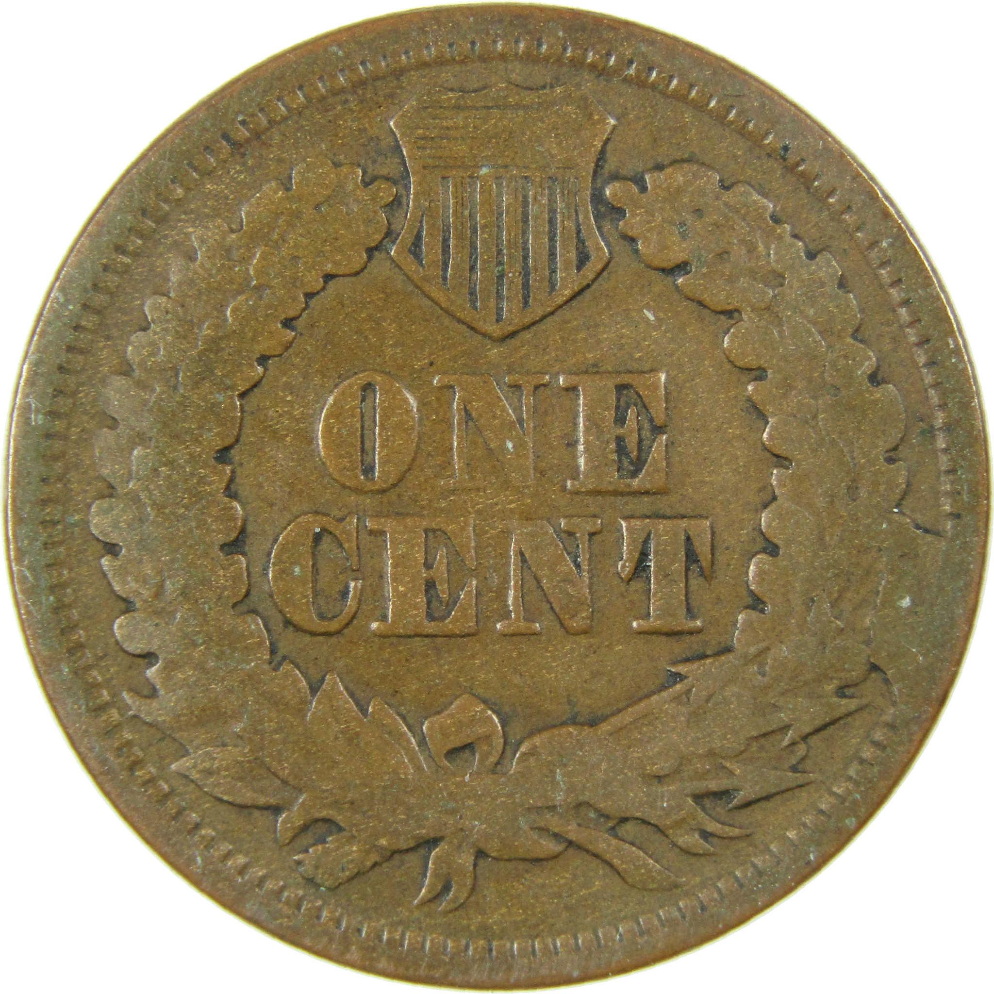 1867 Indian Head Cent G Good Penny 1c Coin Cud Mint Error SKU:I27816