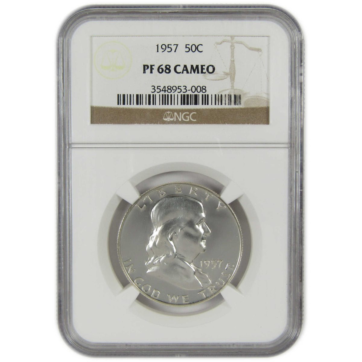 1957 Franklin Silver Half Dollar PF 68 CAM NGC 50c Coin SKU:I28809