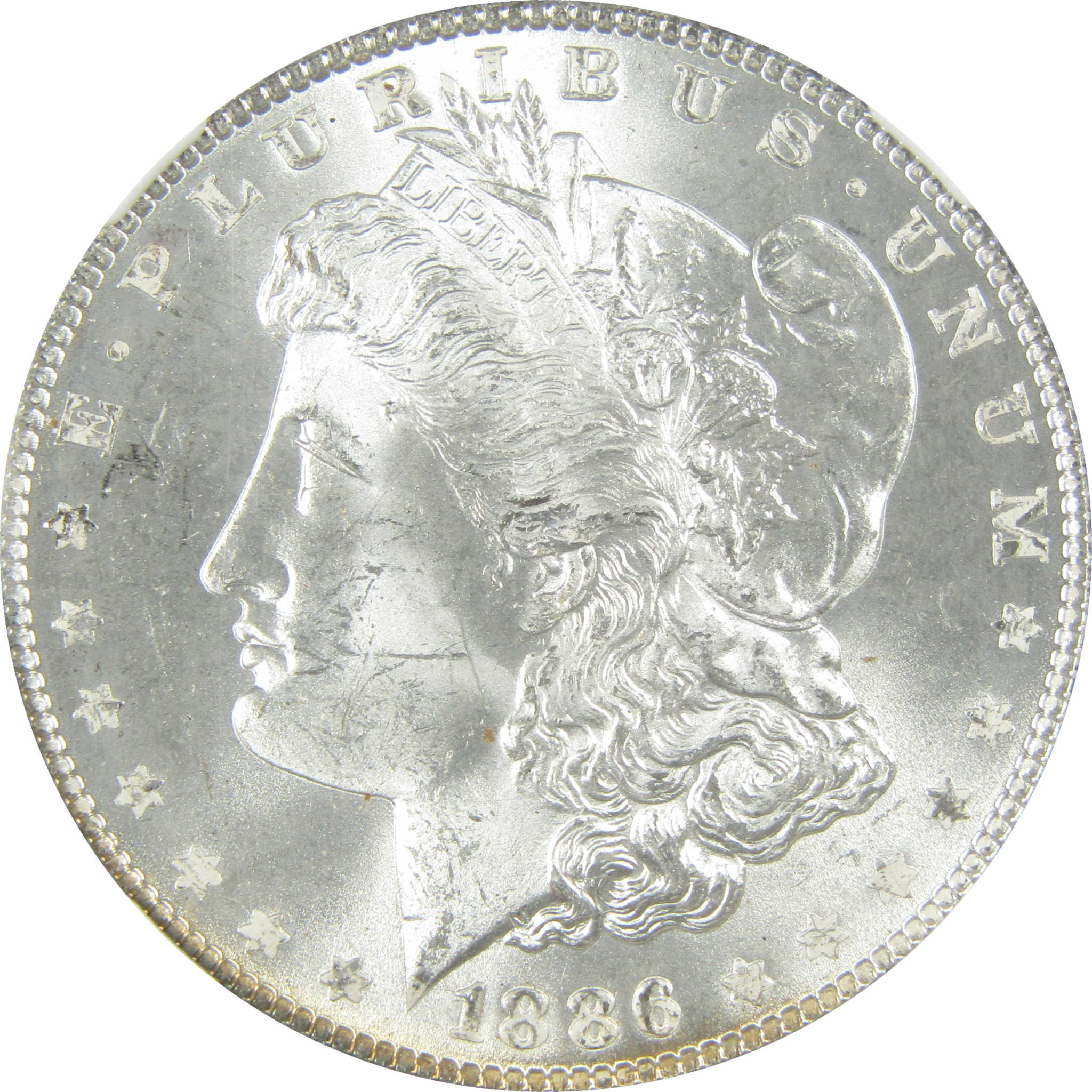 1886 Morgan Silver Dollar MS 64 NGC Uncirculated $1 Coin SKU:I27569