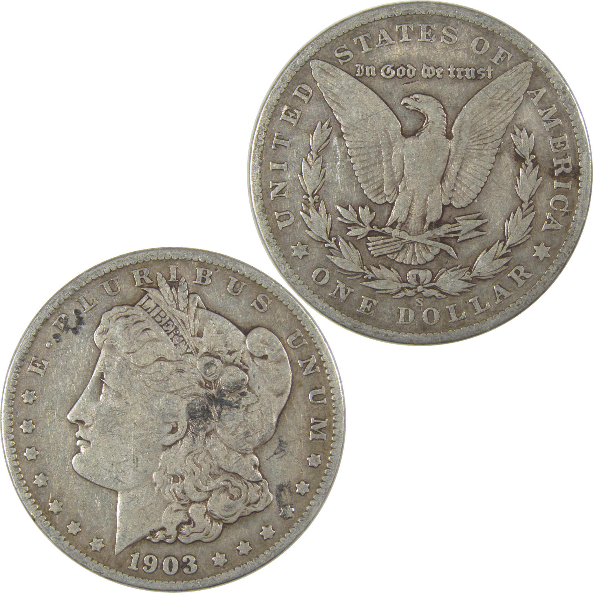 1903 S Morgan Dollar F Fine Details Silver $1 Coin SKU:I22723 - Morgan coin - Morgan silver dollar - Morgan silver dollar for sale - Profile Coins & Collectibles