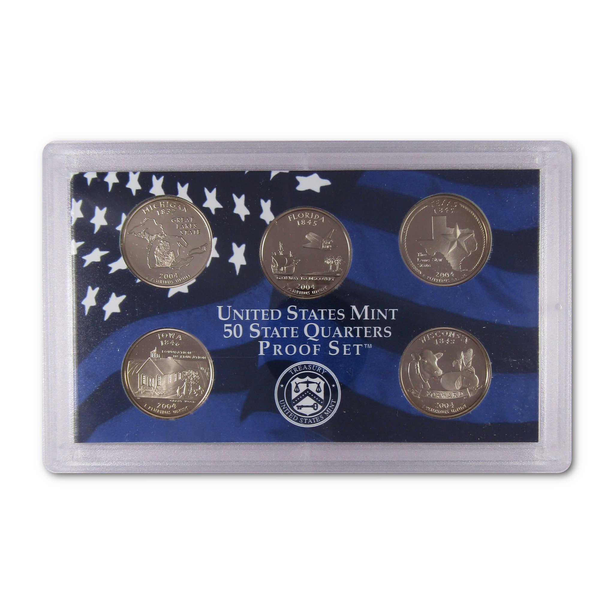United States Mint 50 State Quarters proof set in protective display case