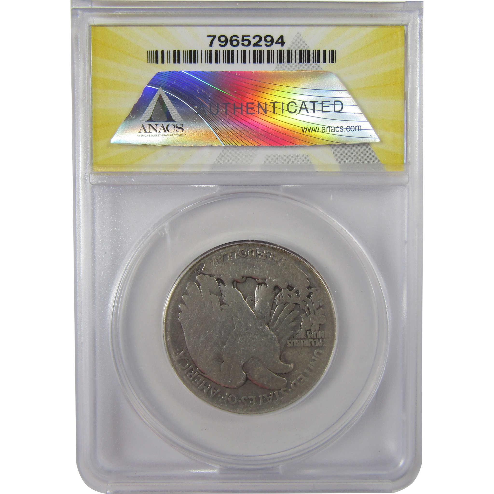 1916 D Liberty Walking Silver Half Dollar G 4 Details ANACS SKU:I25522