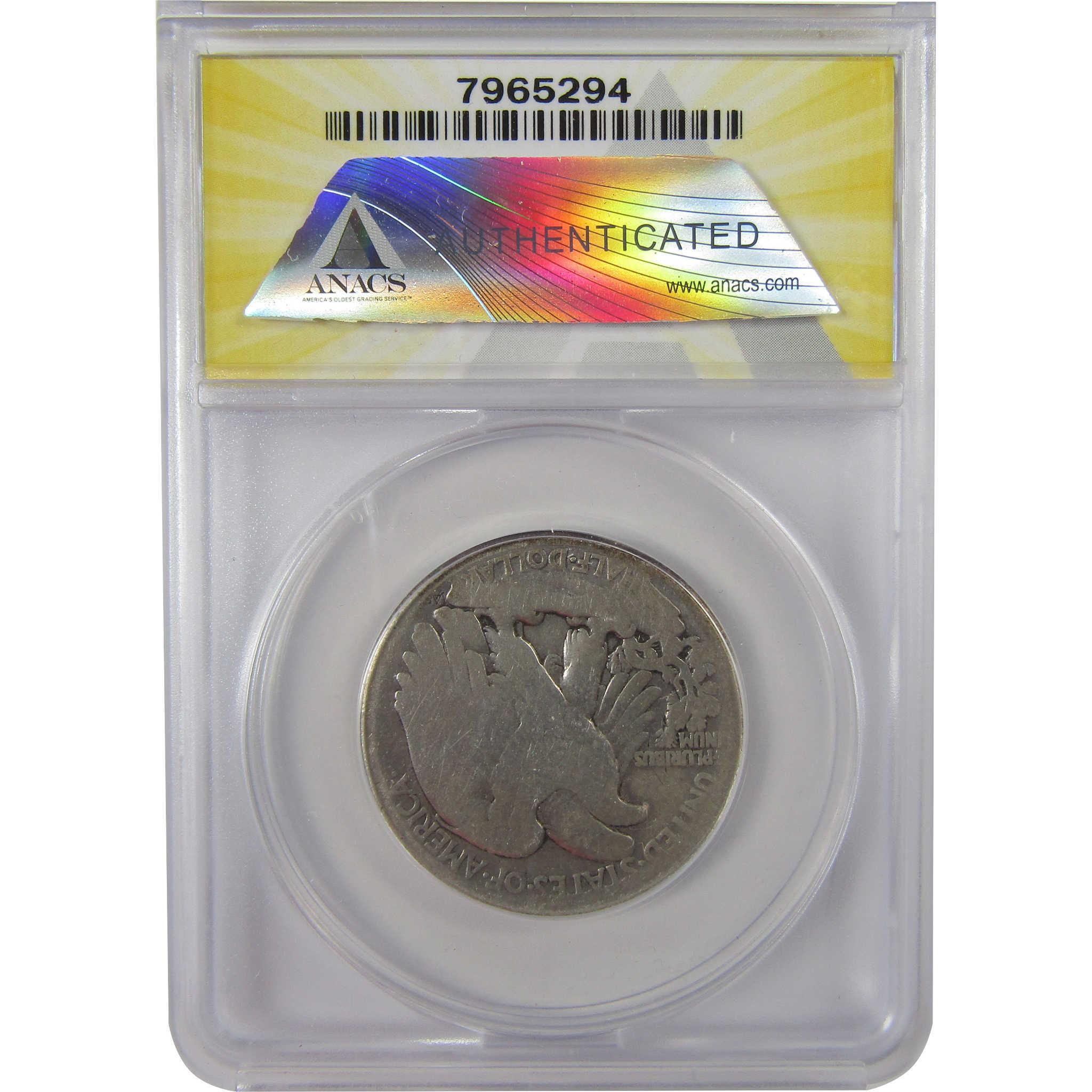 1916 D Liberty Walking Silver Half Dollar G 4 Details ANACS SKU:I25522