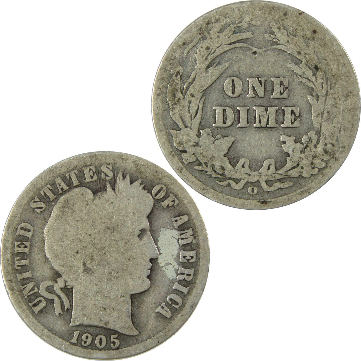 1905 O Micro O Barber Silver Dime AG About Good 10c Coin SKU:I26626