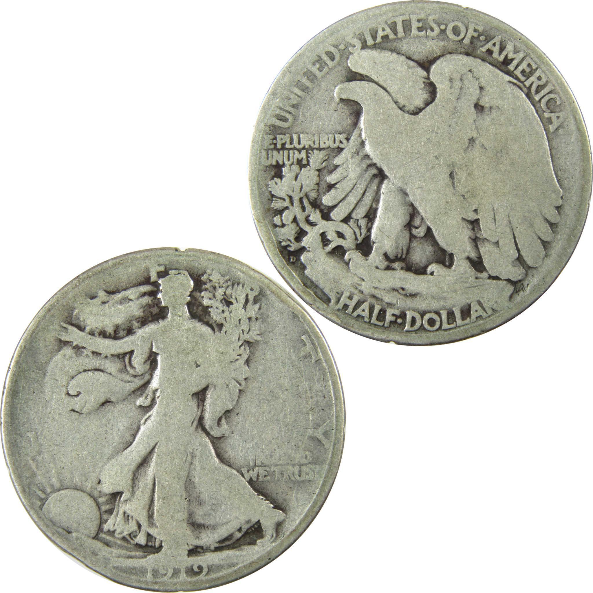 1919 D Liberty Walking Silver Half Dollar G Good Details SKU:CP1424