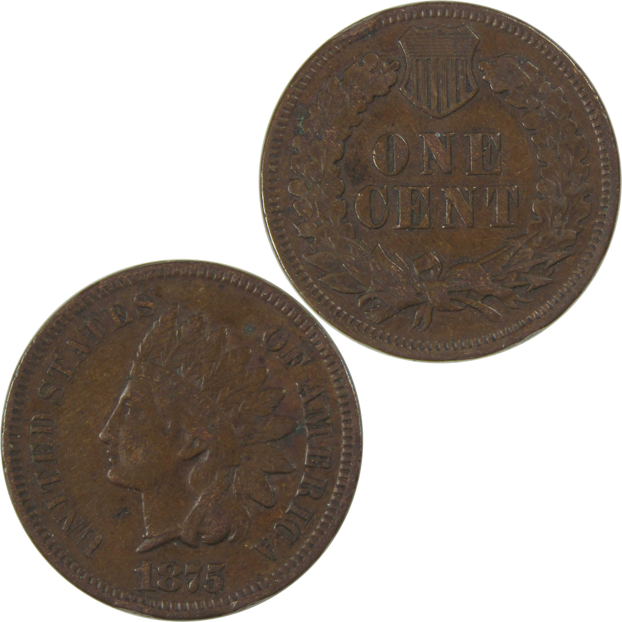 1875 Indian Head Cent VF Very Fine Penny 1c Coin SKU:I23262