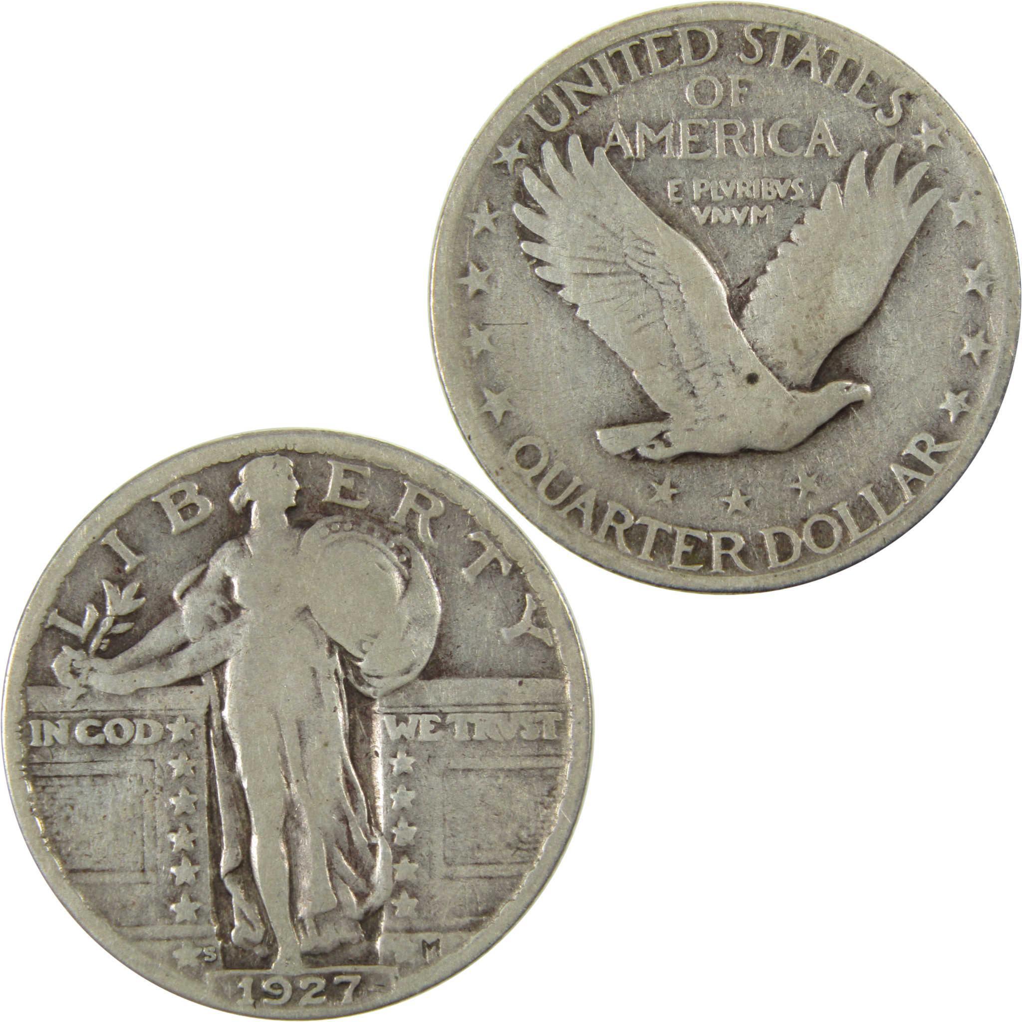 1927 S Standing Liberty Silver Quarter VG Very Good 25c Coin SKU:CP905