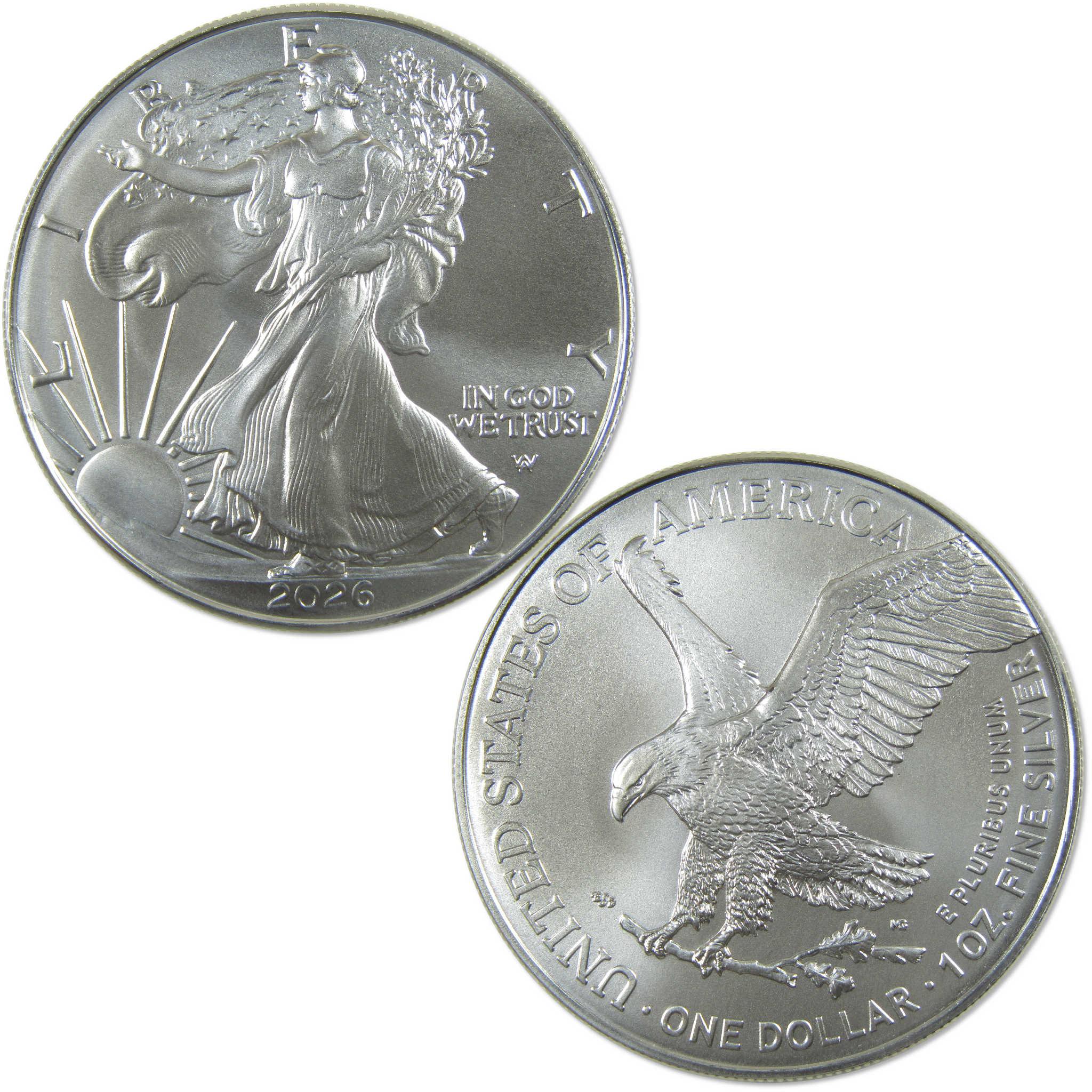 2026 American Silver Eagle Uncirculated Mint State Bullion $1 Coin