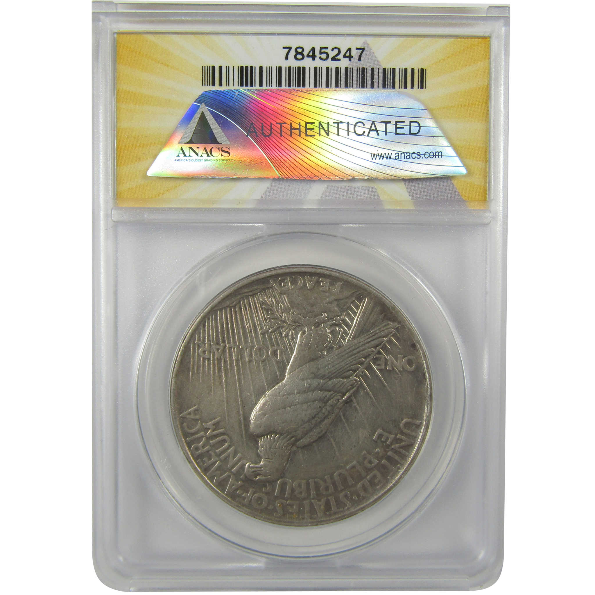 1921 High Relief Peace Dollar EF 45 Details ANACS Silver SKU:I21373