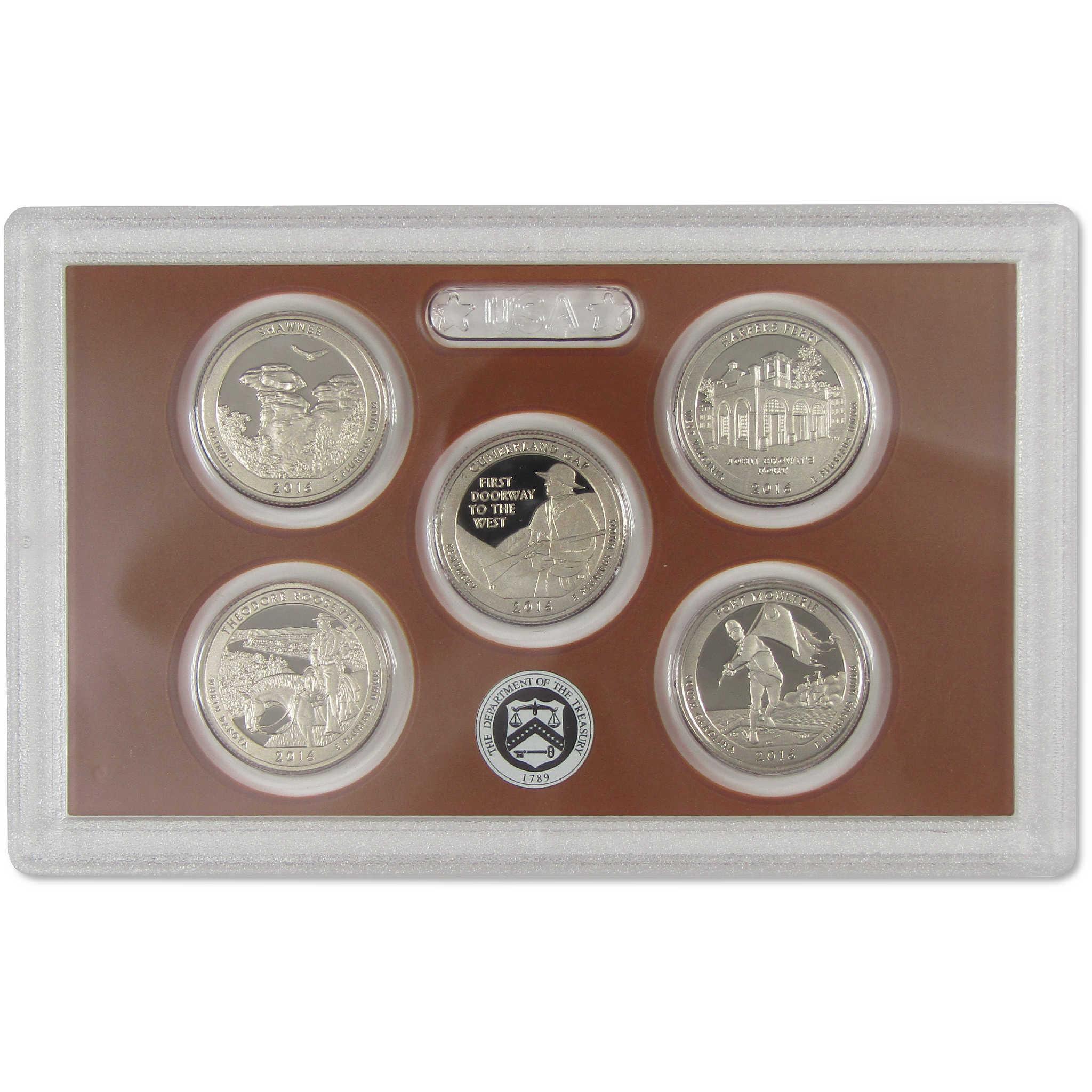 2016 America the Beautiful Quarter Clad Proof Set U.S. Mint OGP COA