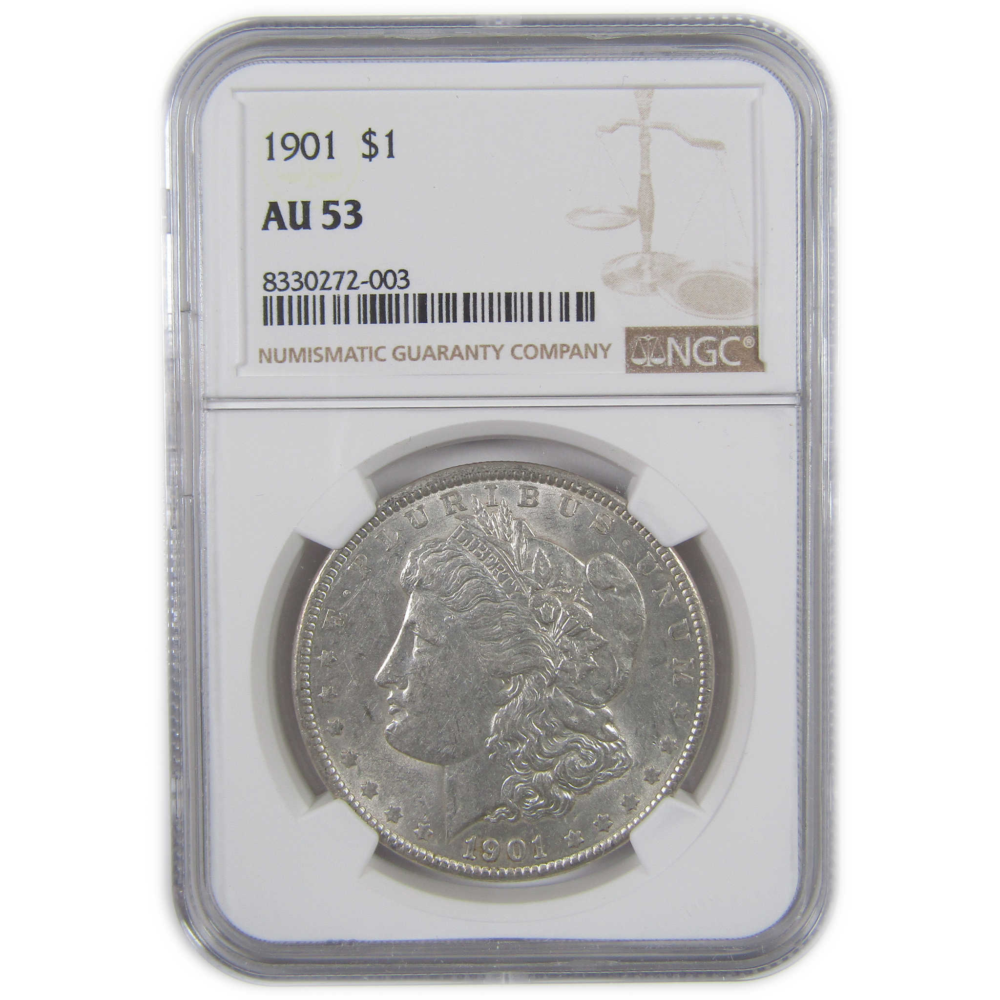 1901 Morgan Dollar AU 53 NGC Silver $1 Coin SKU:I18251 - Morgan coin - Morgan silver dollar - Morgan silver dollar for sale - Profile Coins & Collectibles