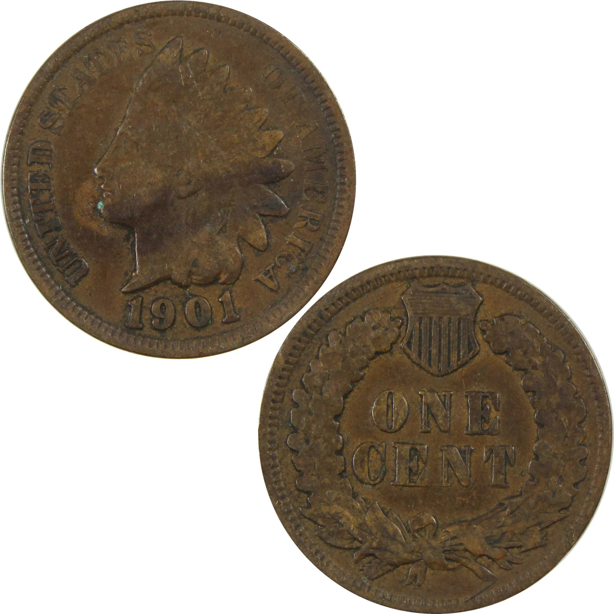 1901 Indian Head Cent G Good Penny 1c Coin SKU:I27036