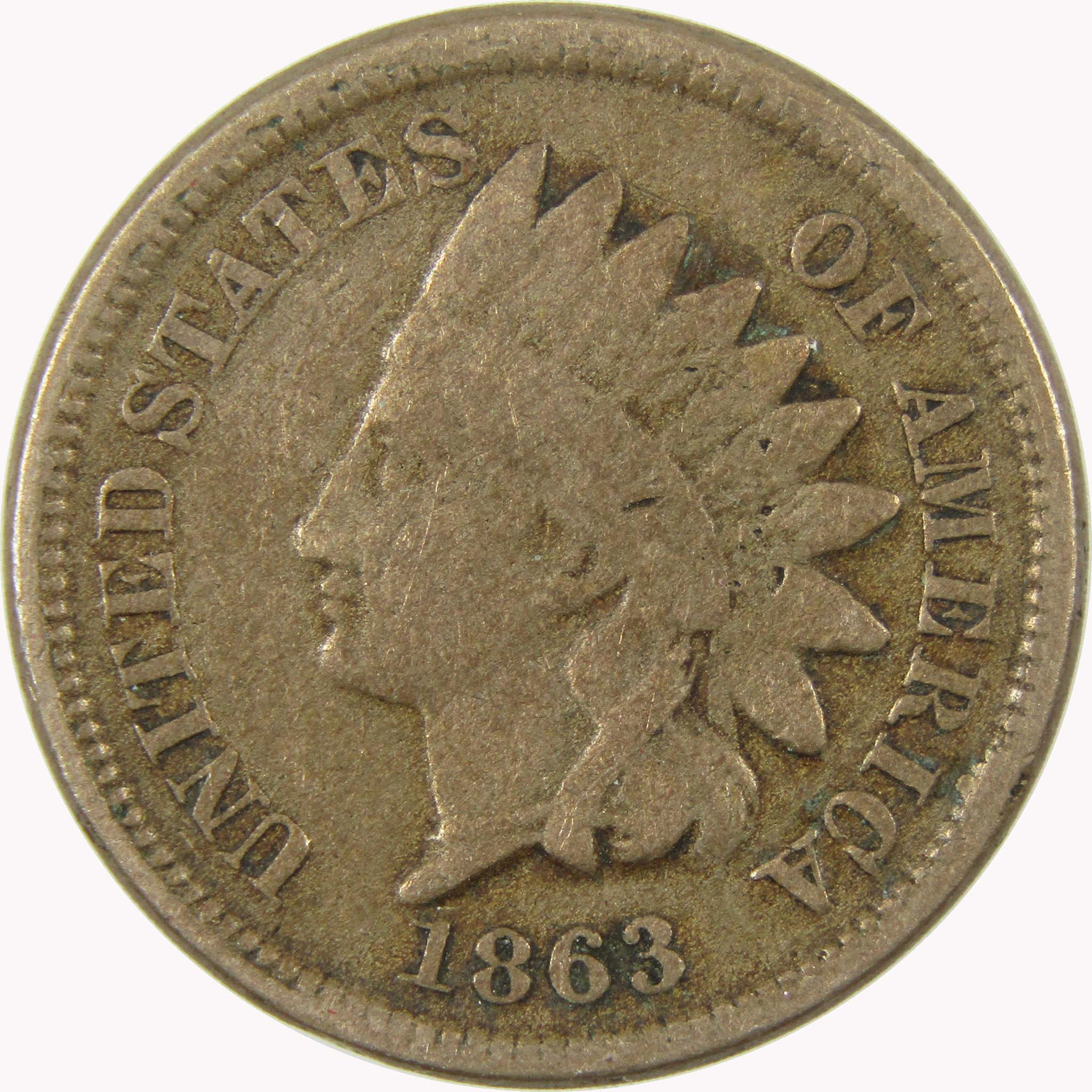 1863 Indian Head Cent VG Very Good Penny 1c Coin SKU:CP1106