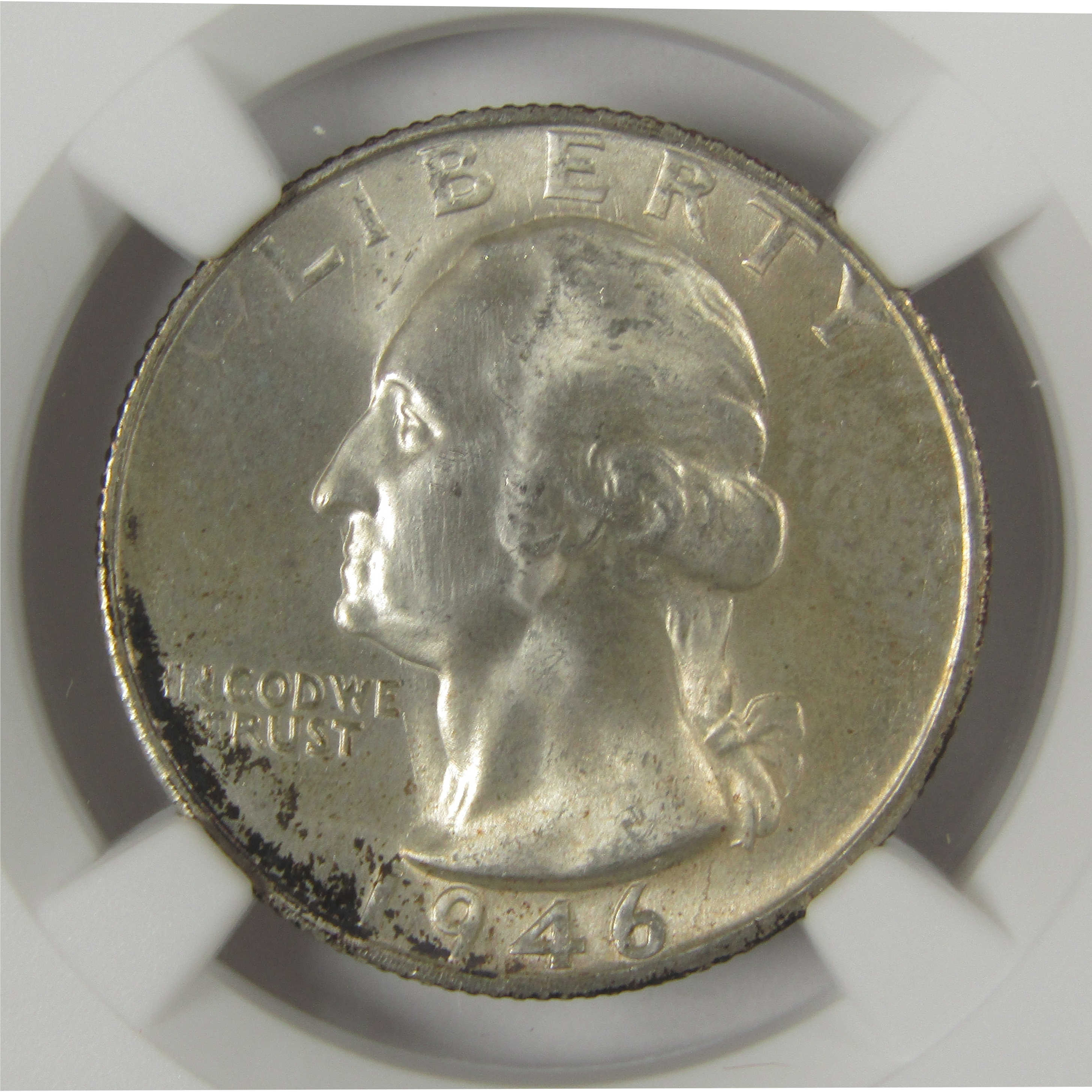 1946 S Washington Quarter MS 66 NGC Original Bag Fragment SKU:I22615