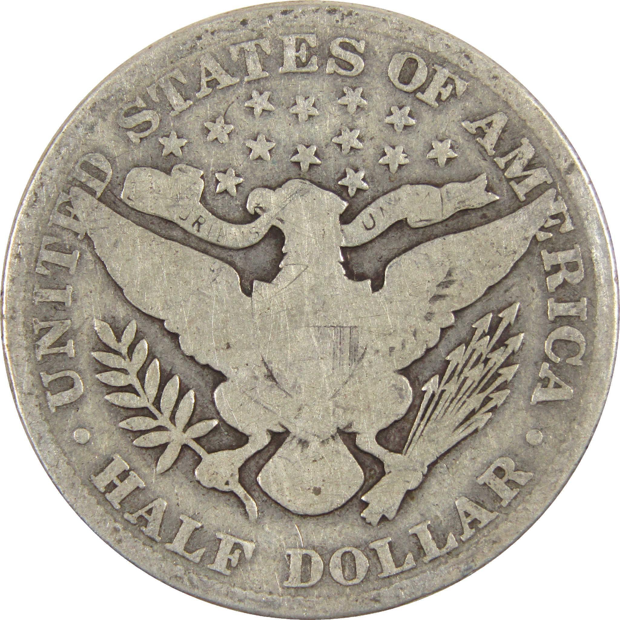 1902 Barber Half Dollar G Good Silver 50c Coin