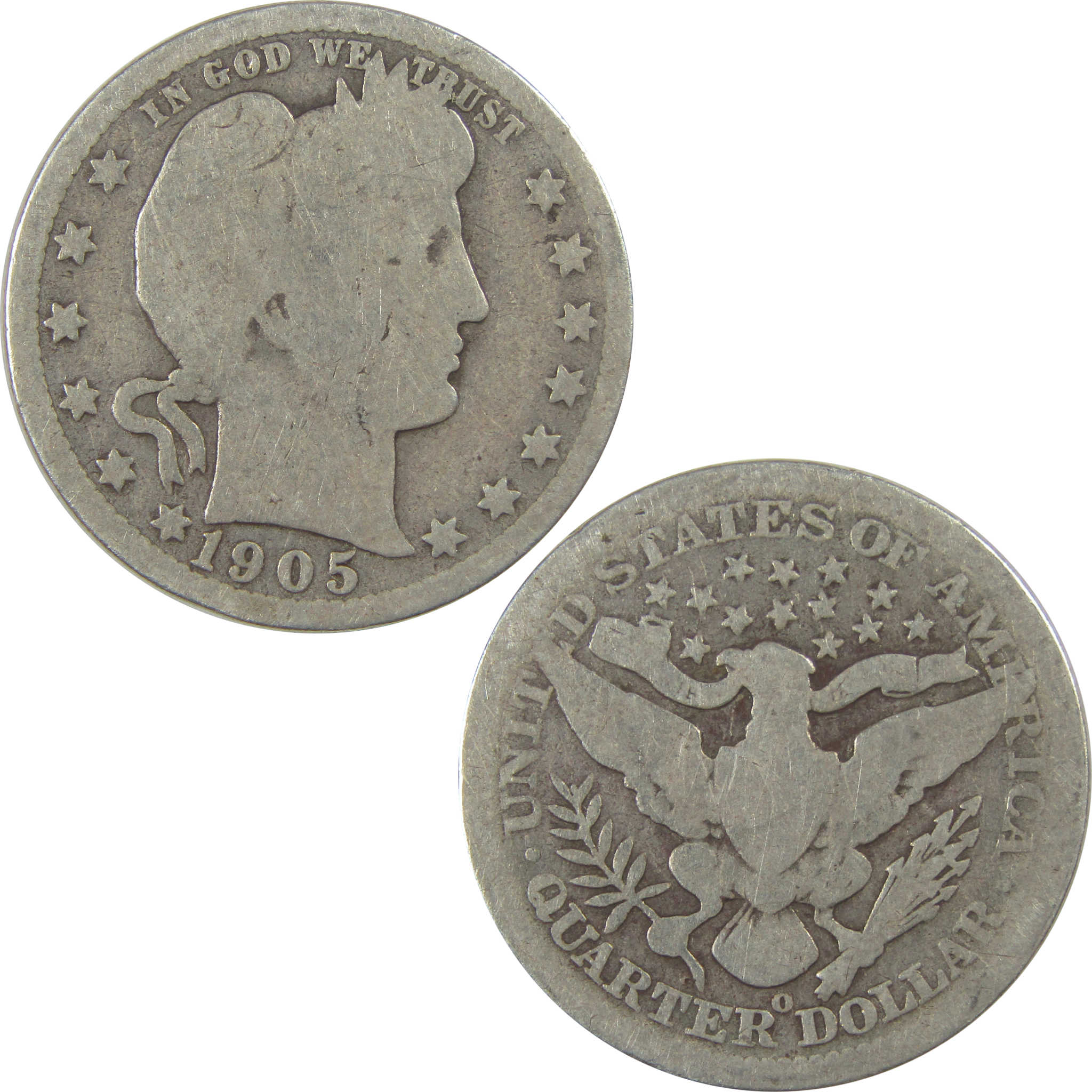 1905 O Barber Quarter AG About Good Silver 25c Coin SKU:I21828