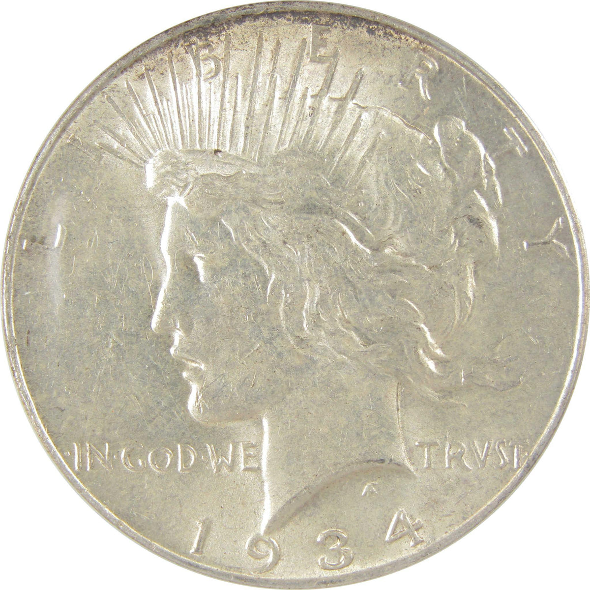 1934 D Peace Silver Dollar AU 55 ANACS $1 Coin SKU:I25077