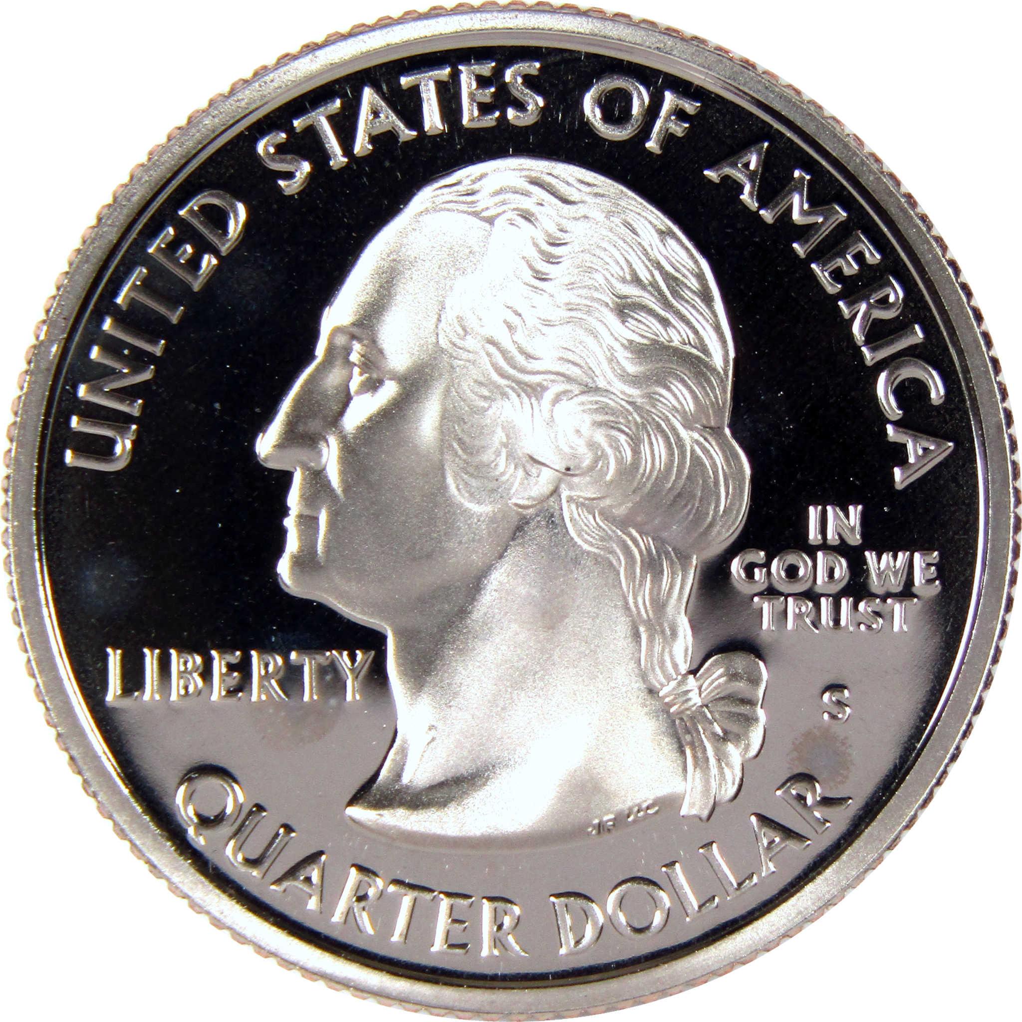 Proof finish U.S. quarter dollar collectible coin with George Washington profile