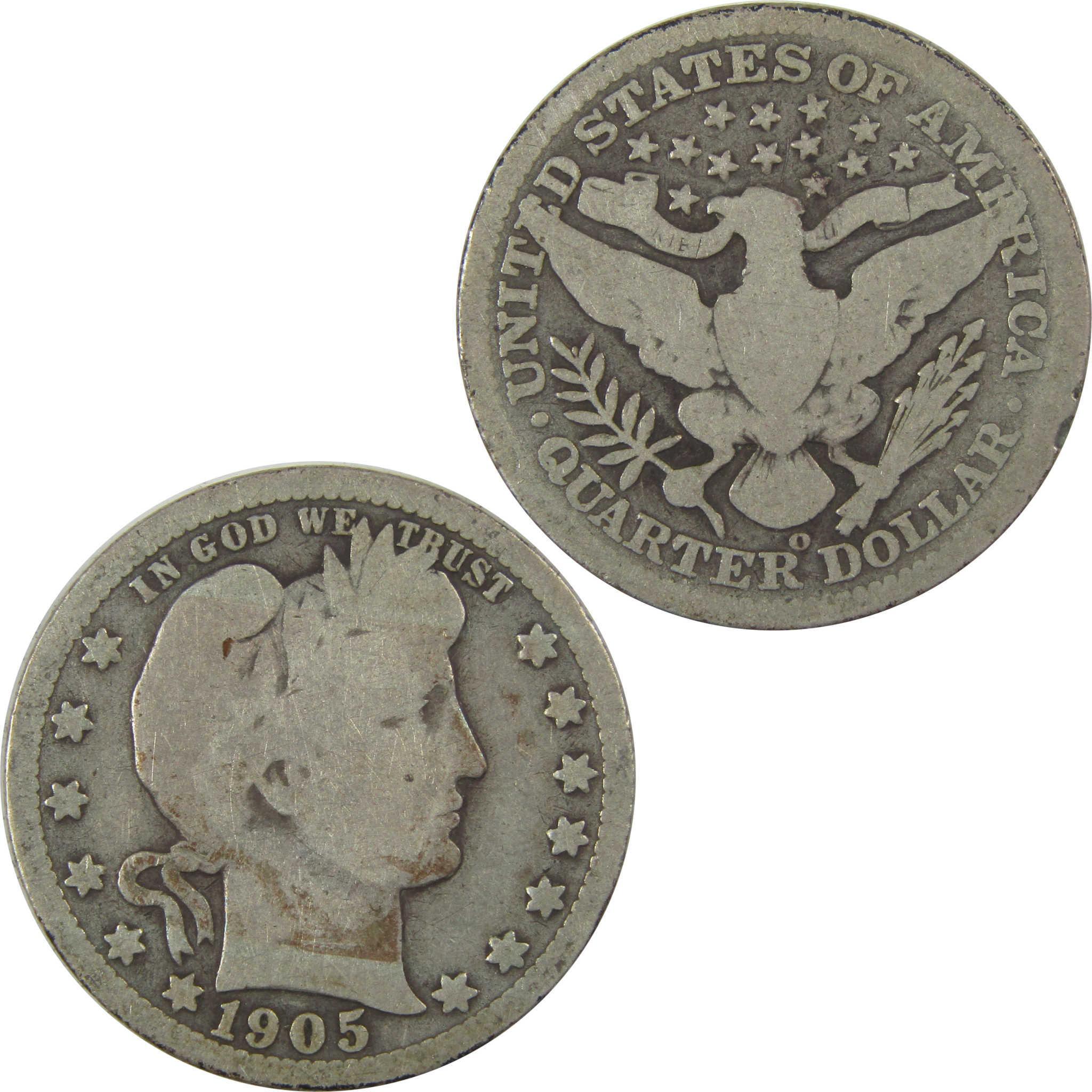 1905 O Barber Quarter G Good Silver 25c Coin SKU:I21821