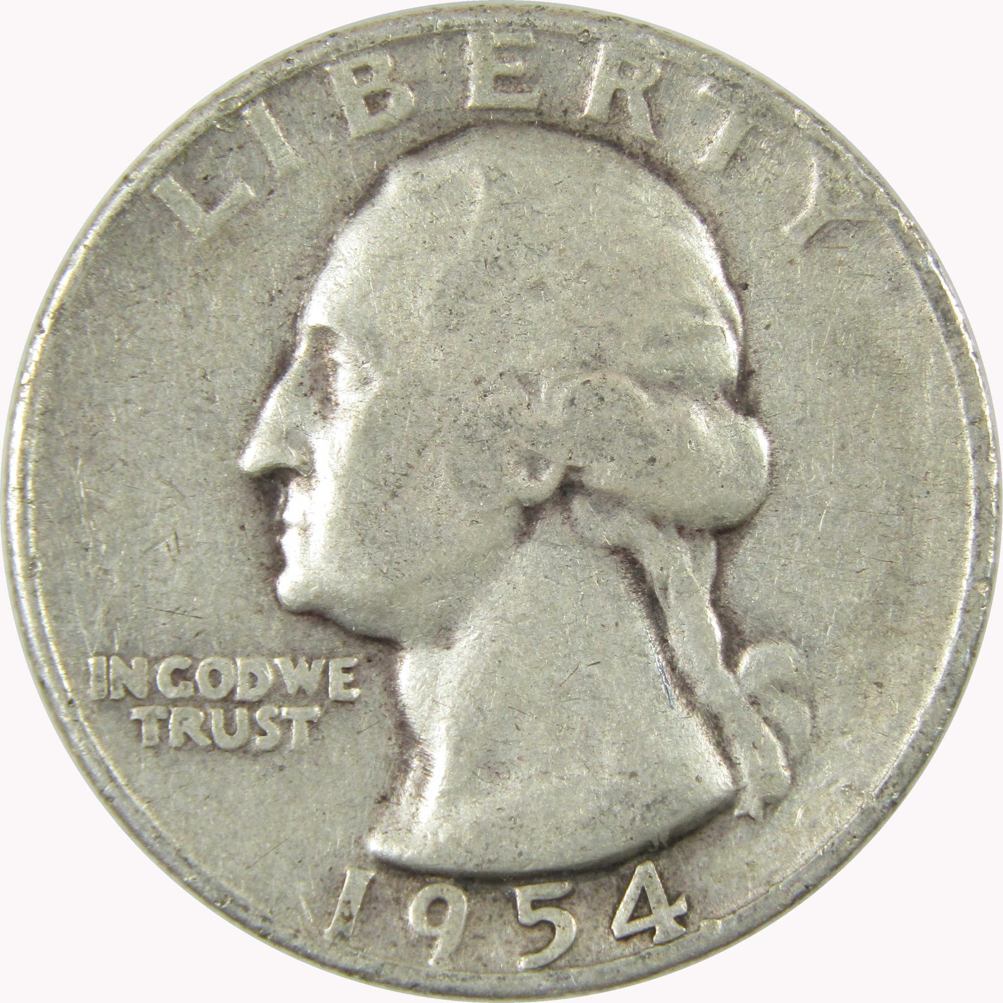 1954 S Washington Silver Quarter G Good 25c Coin Collectible