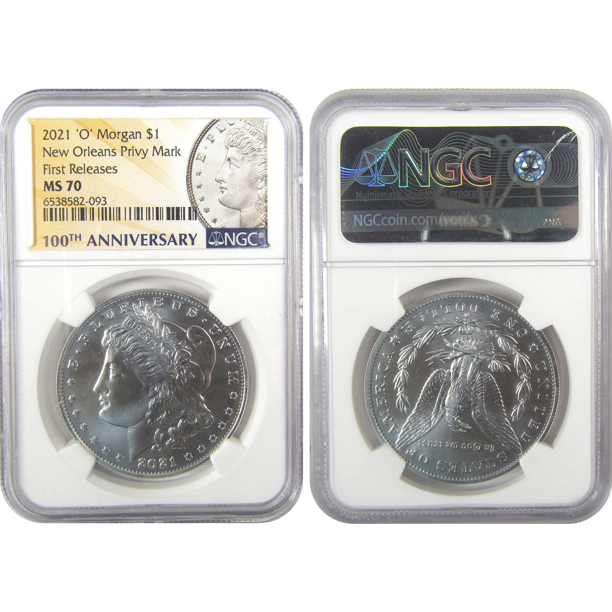 2021 Morgan & Peace Dollar 6 Coin Set MS 70 NGC 1st Release SKU:I19699