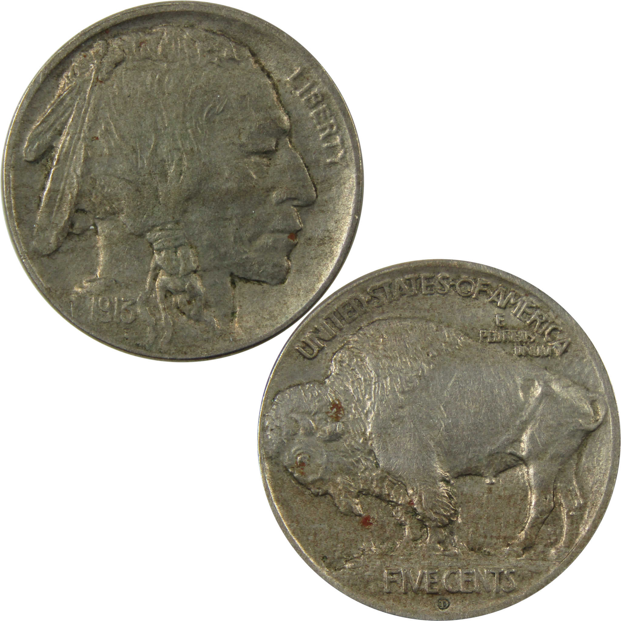 1913 D Type 1 Indian Head Buffalo 5c AU About Uncirculated SKU:I24981