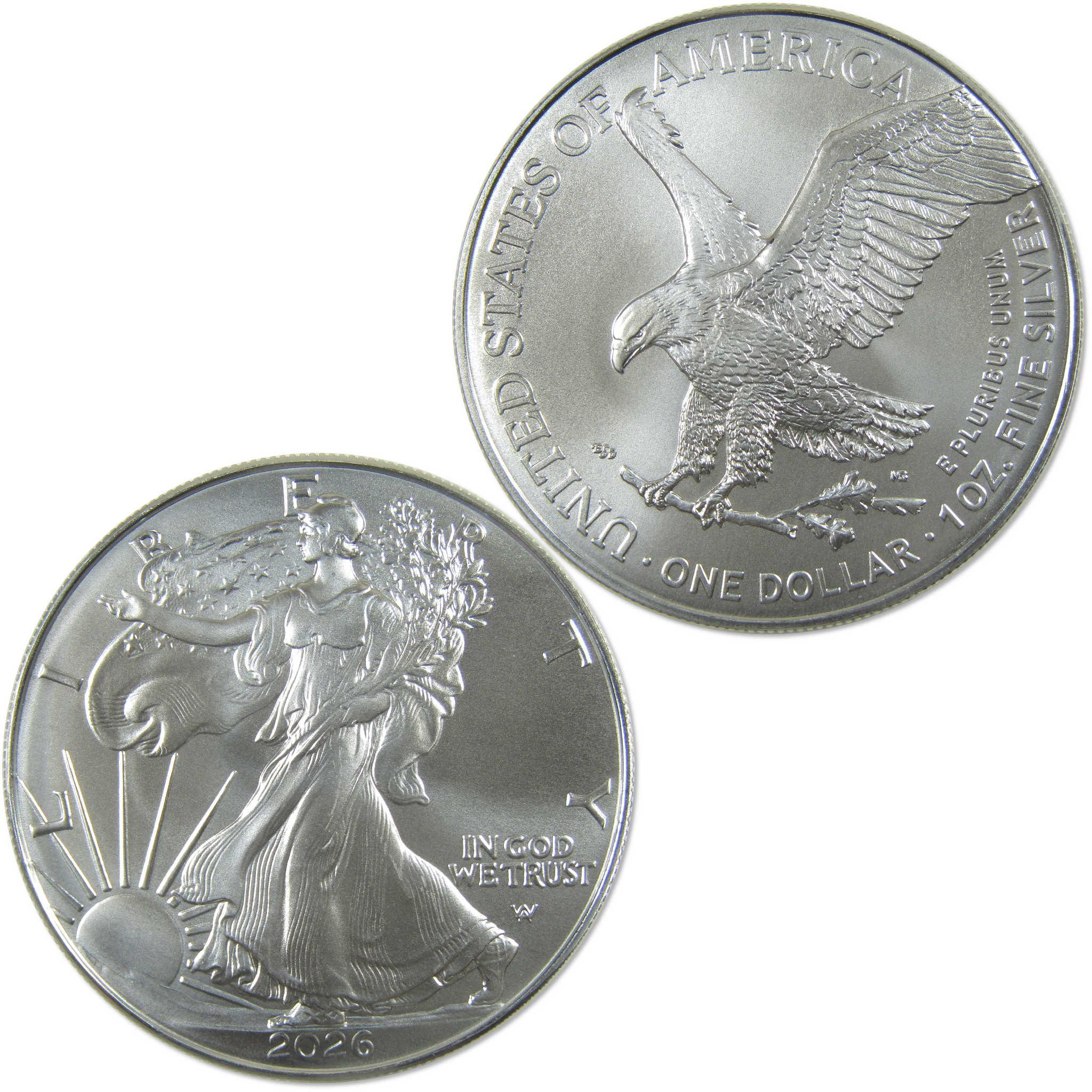 2026 American Silver Eagle Uncirculated Mint State Bullion $1 Coin